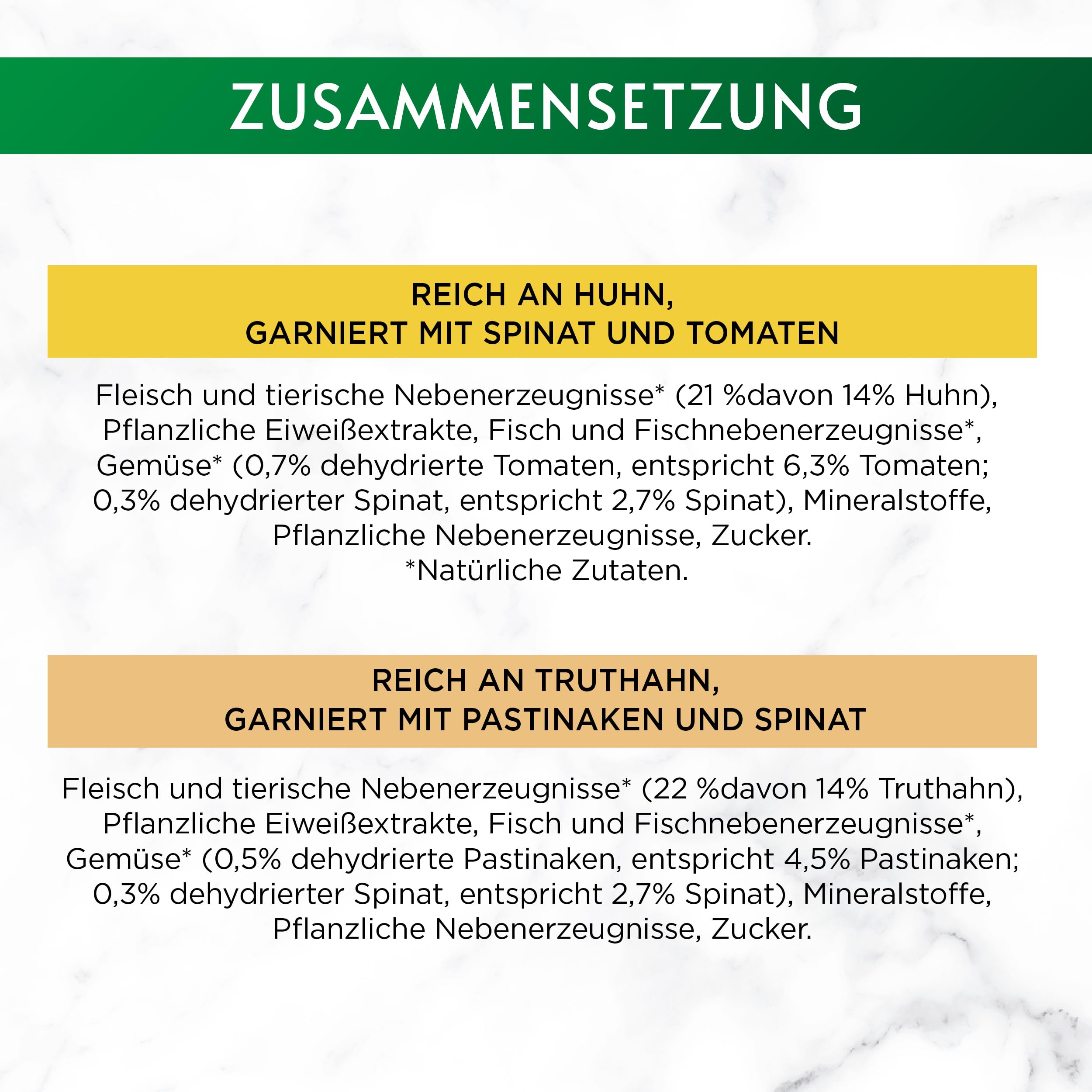 Gourmet Perle Streifen Nassfutter Huhn Truthahn Spinat 48x85g