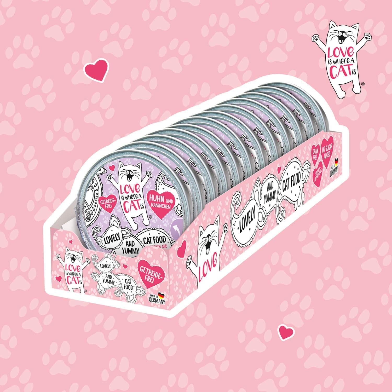 Love is where a cat is Nassfutter Huhn Kaninchen 12x85 g