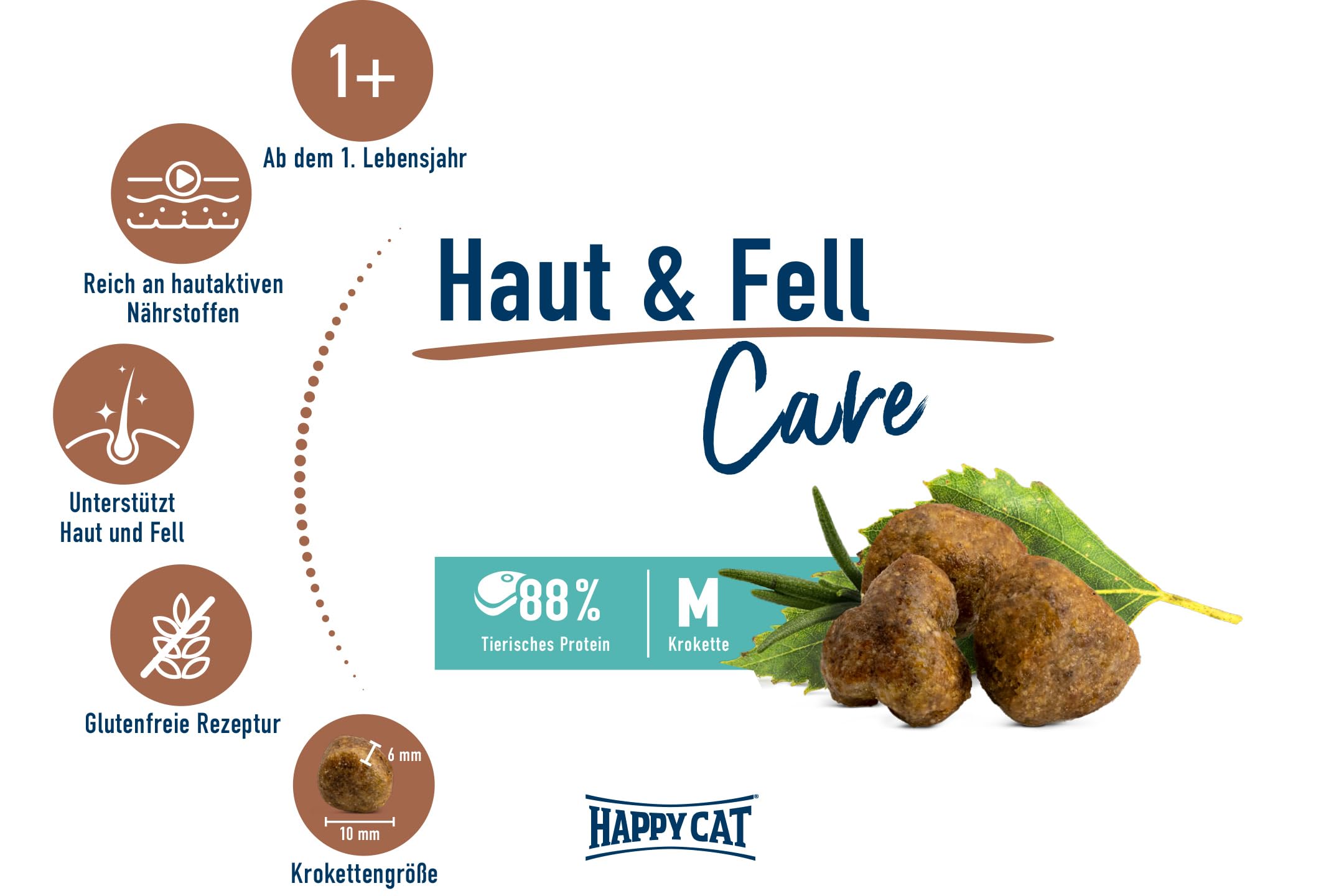 Happy Cat Care Haut & Fell Trockenfutter 4 kg Huhn