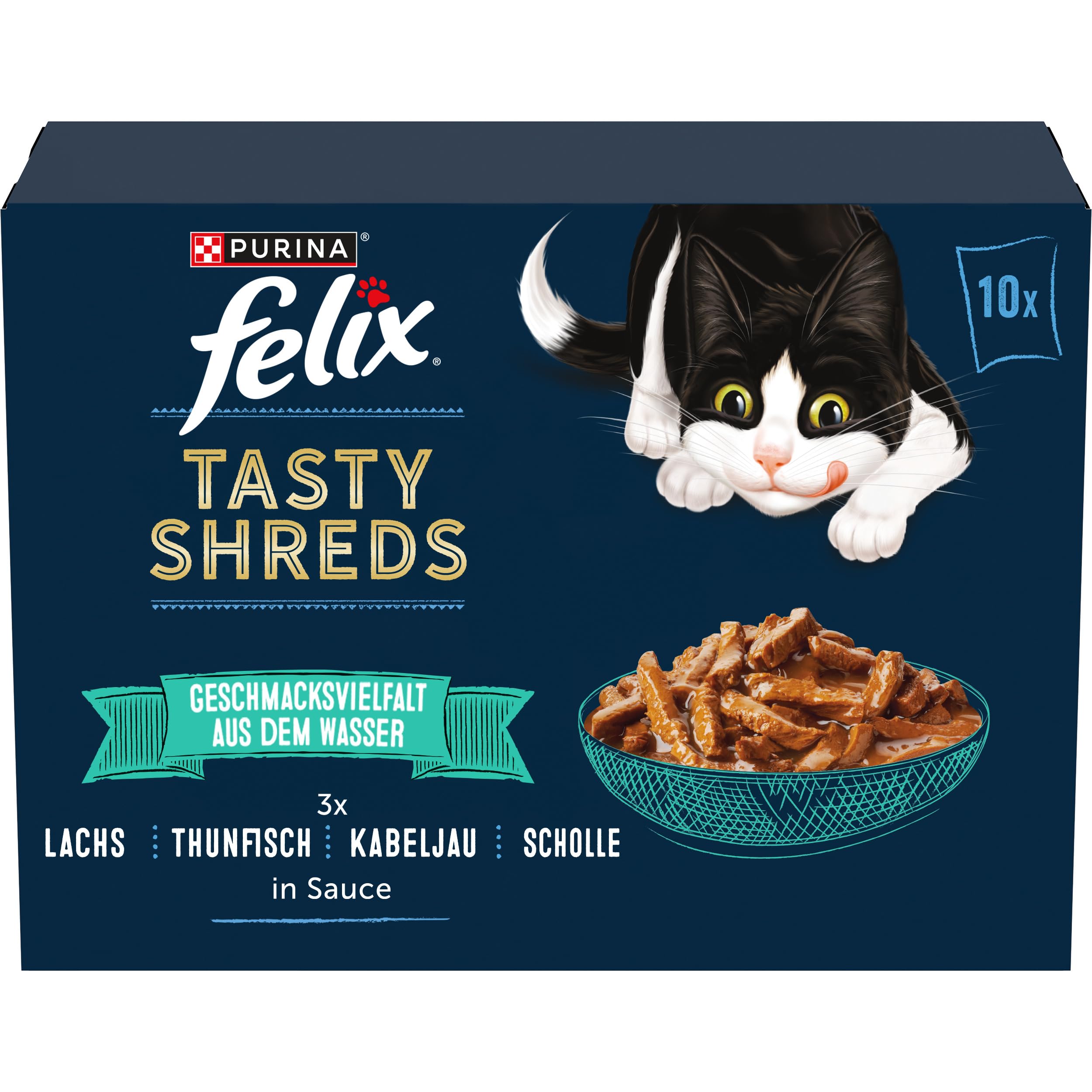 FELIX Tasty Shreds Nassfutter vom Land 60x80g mit Rind