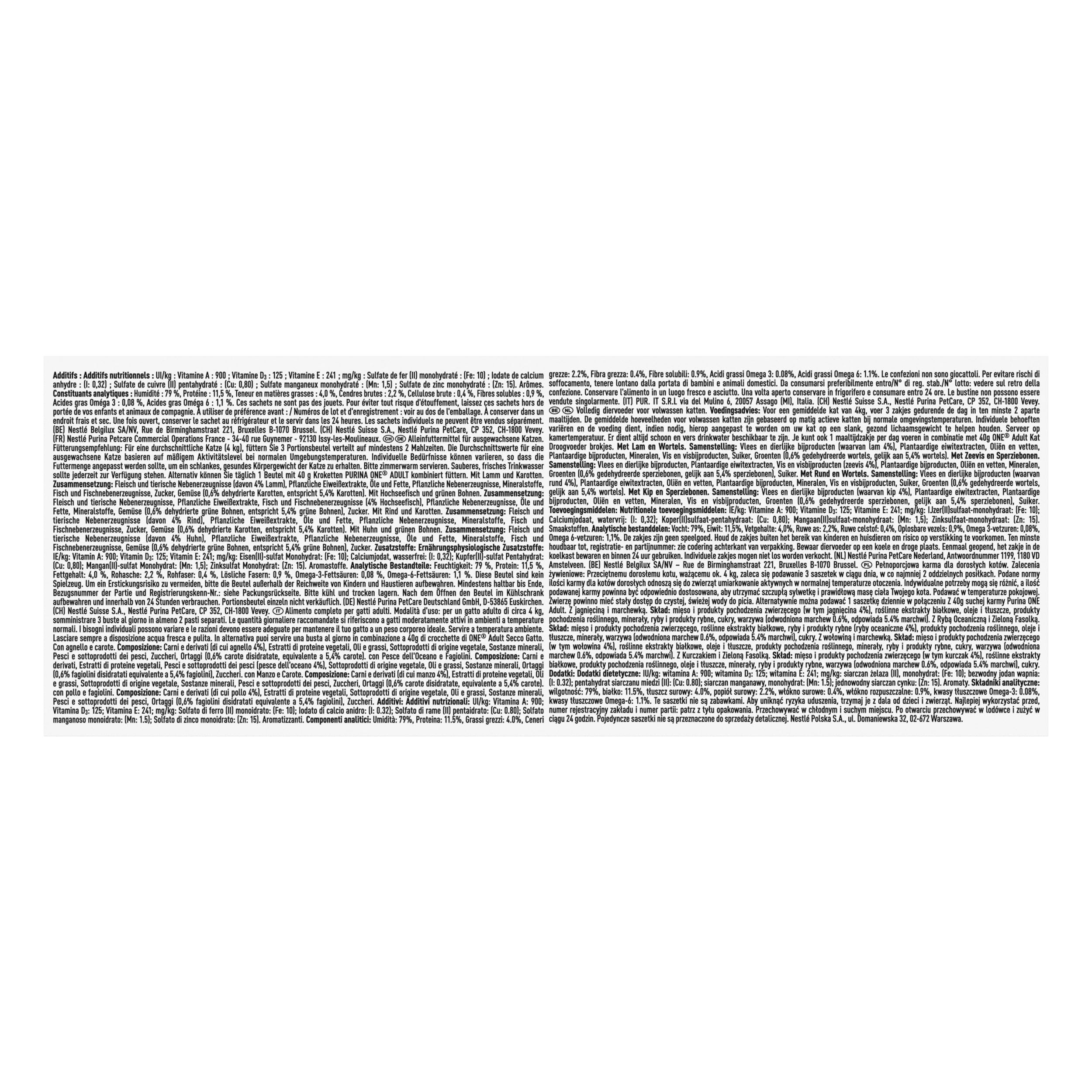 PURINA ONE BIFENSIS Mix Nassfutter Sauce 60x85g