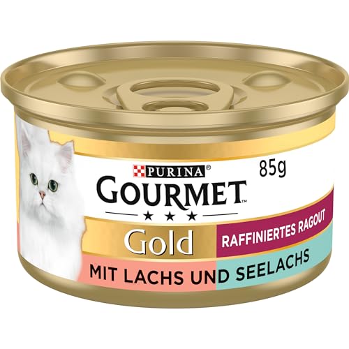 GOURMET Perle Duetto Lachs & Seelachs Nassfutter 12x85g mit Sauce