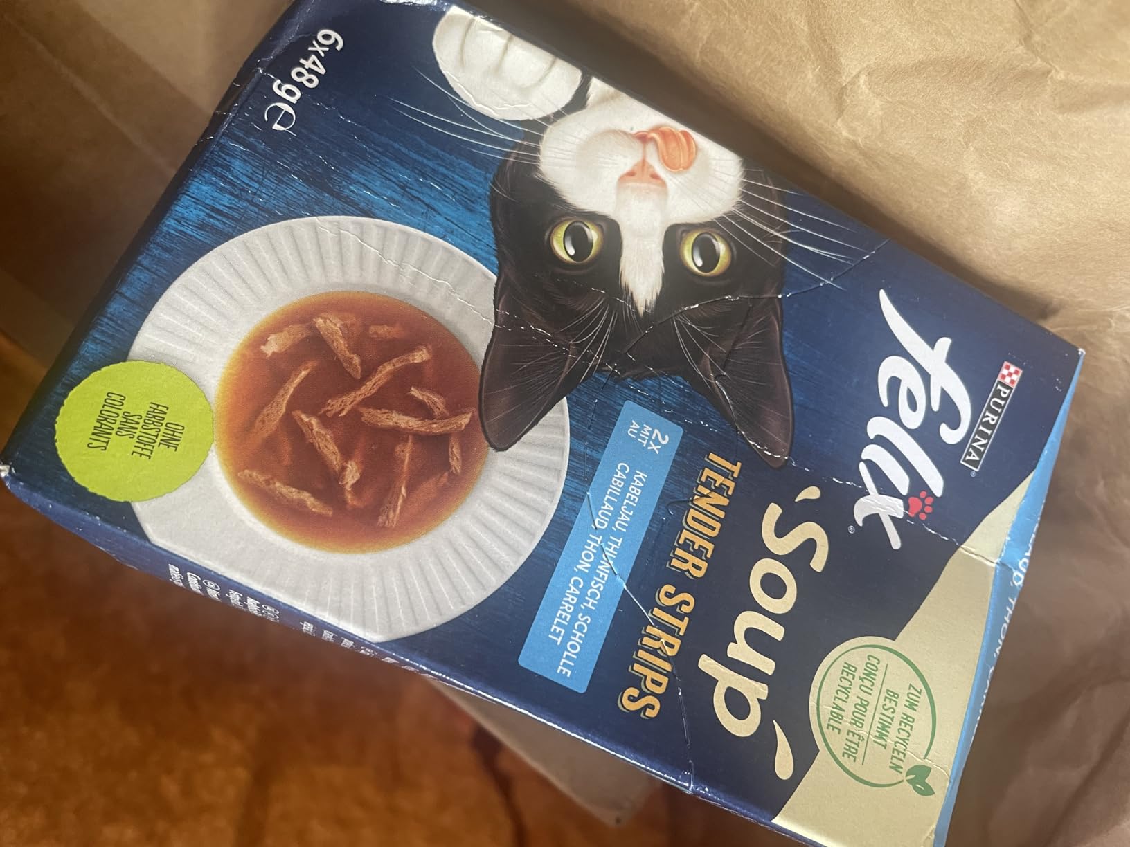 FELIX Soup Tender Strips Katzensuppe Scholle 6x48g mit Brühe