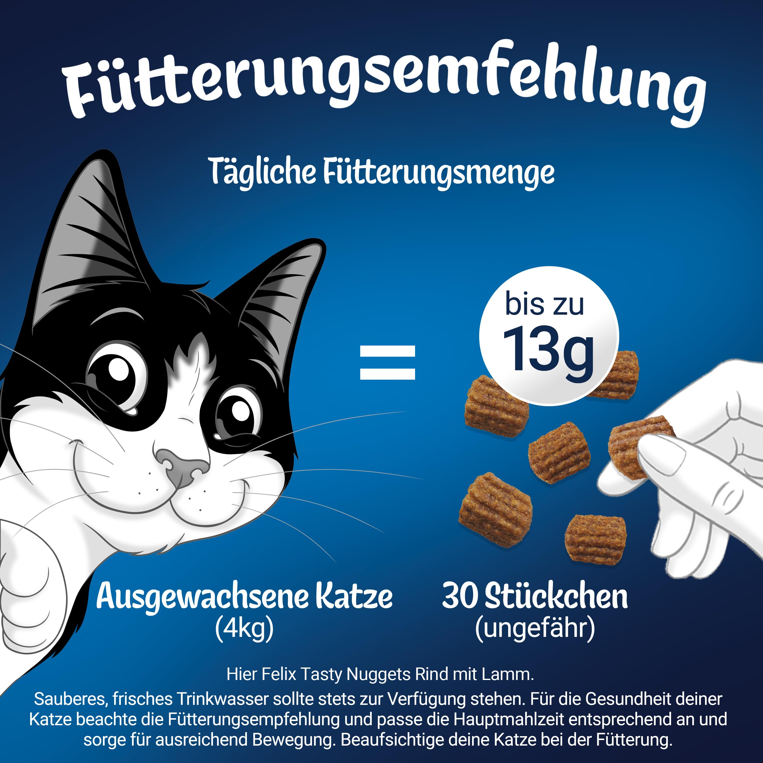 FELIX Tasty Nuggets Katzensnack Huhn & Ente 6 x 180 g proteinreich