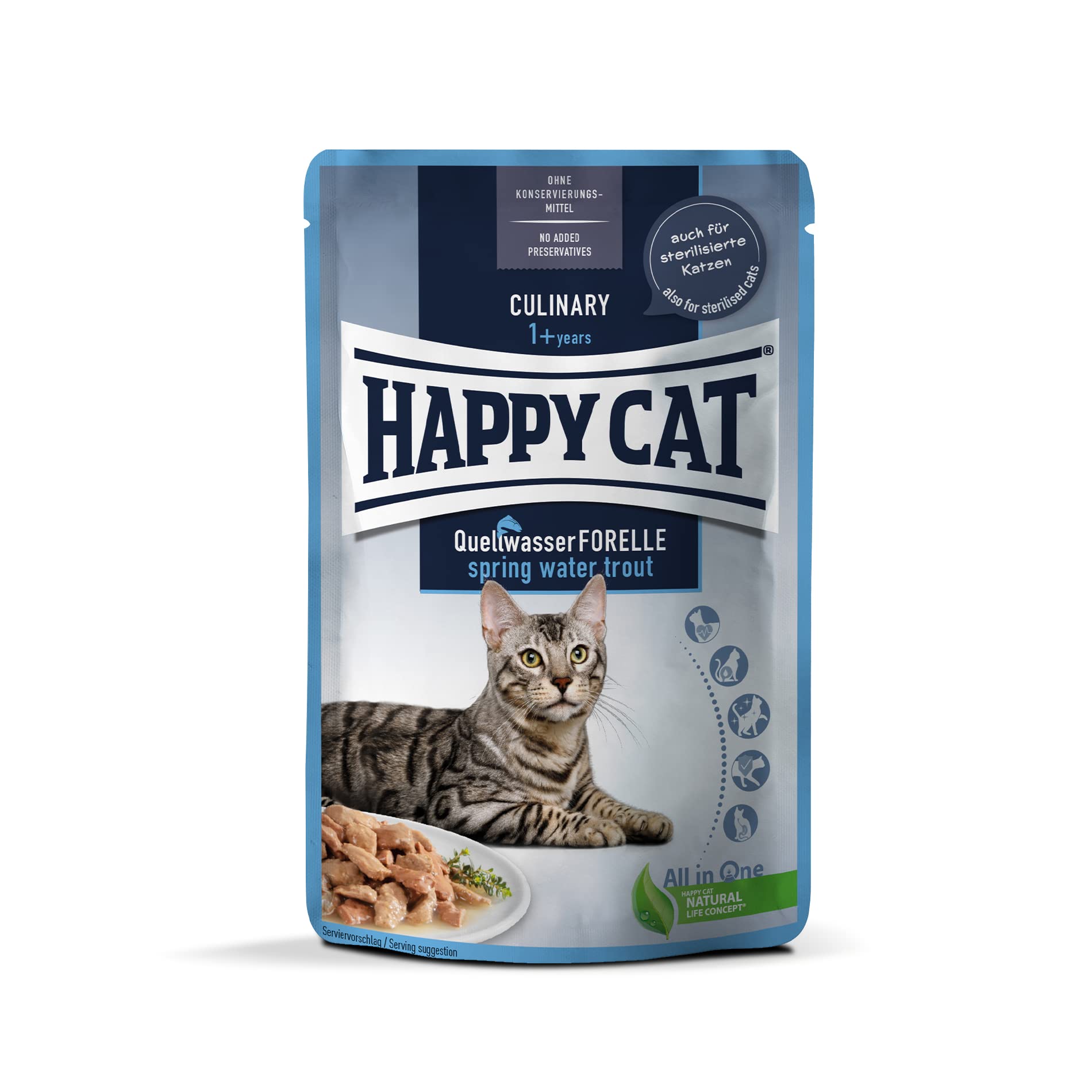 Happy Cat Sterilised Voralpen-Rind Trockenfutter 4kg fettarm