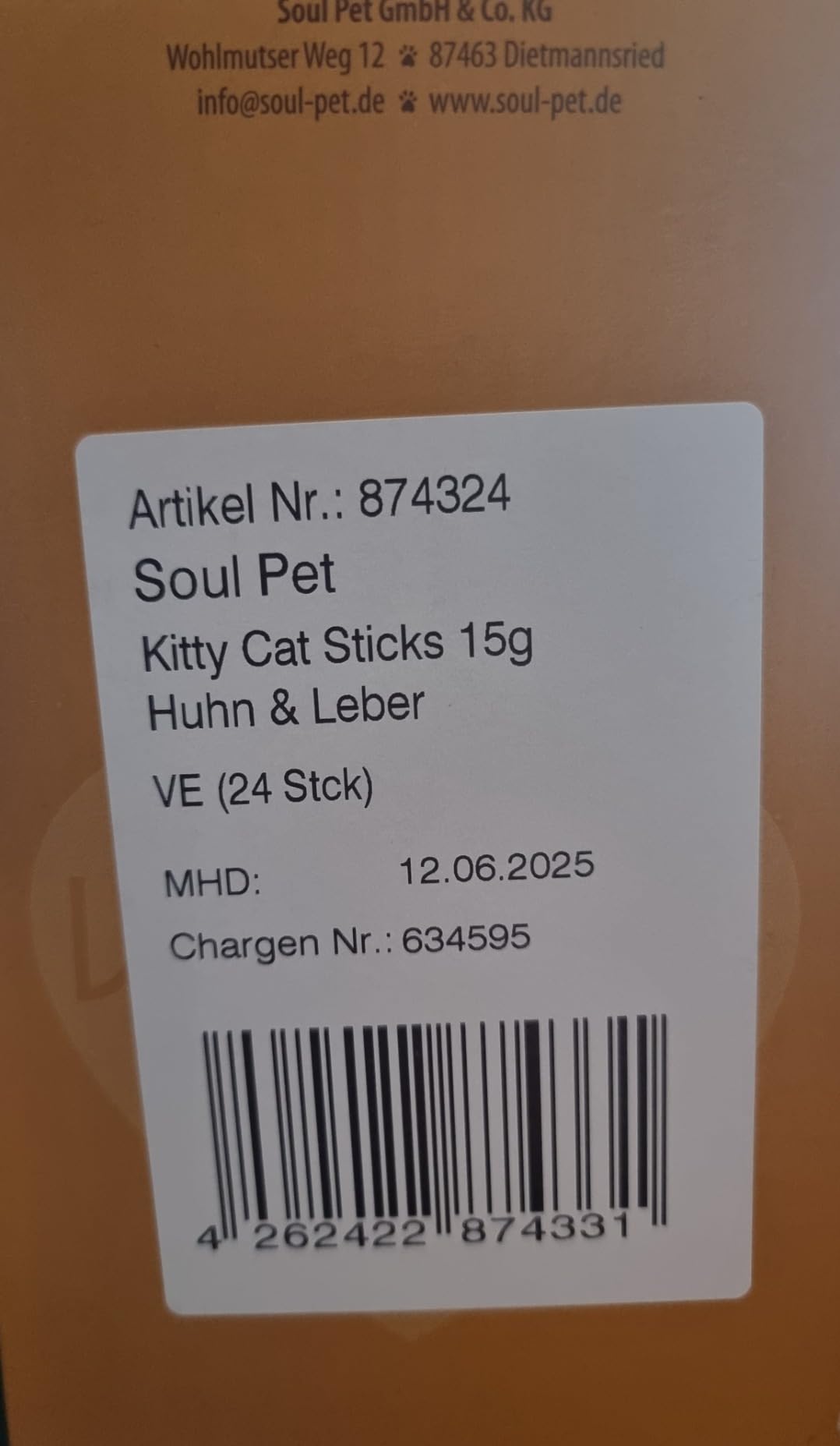 KITTY Cat Sticks Huhn & Leber Leckerlis 24x15 g zuckerfrei