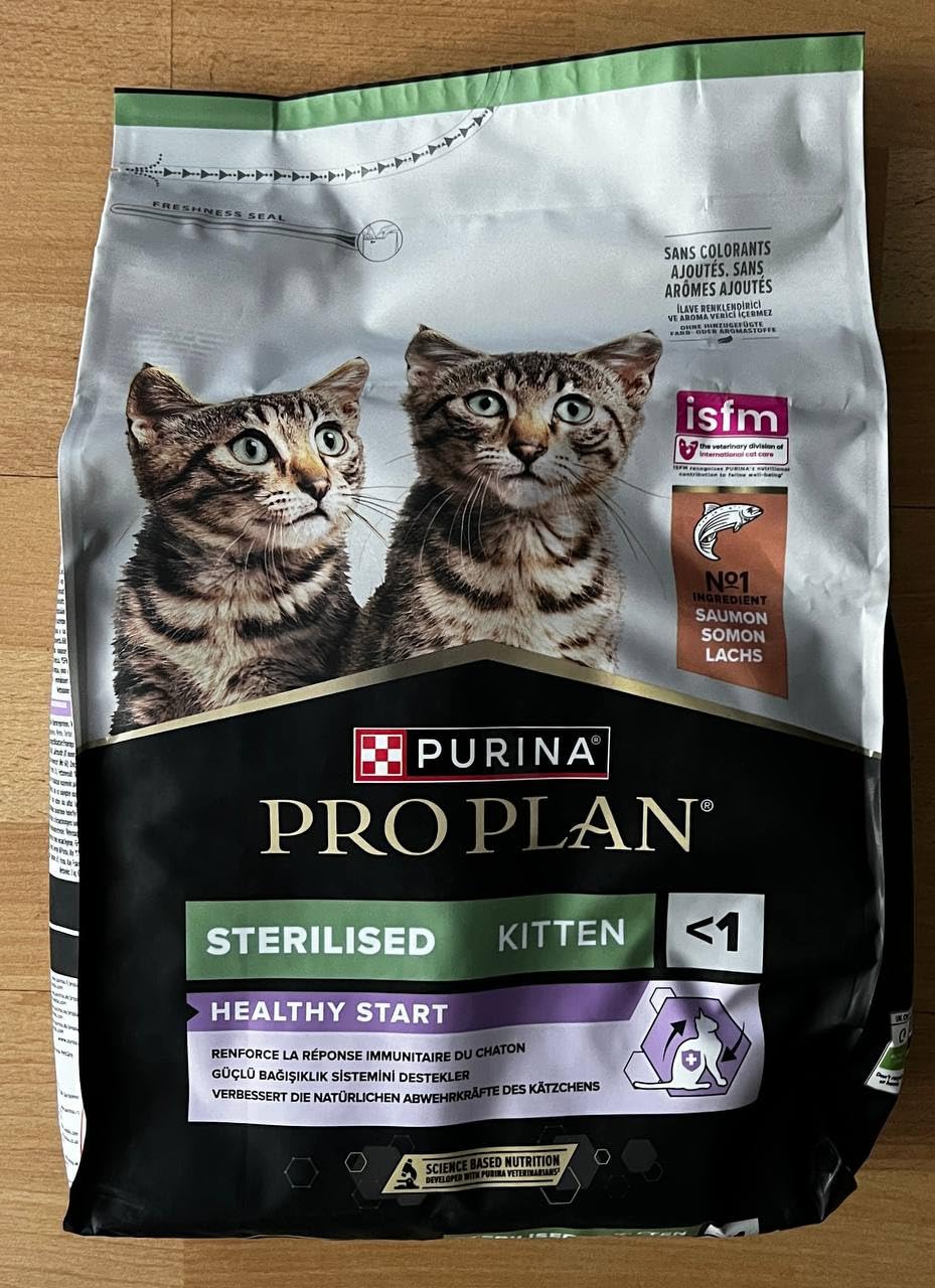 PRO PLAN Sterilised Kitten Trockenfutter Lachs 4x3kg Kolostrum