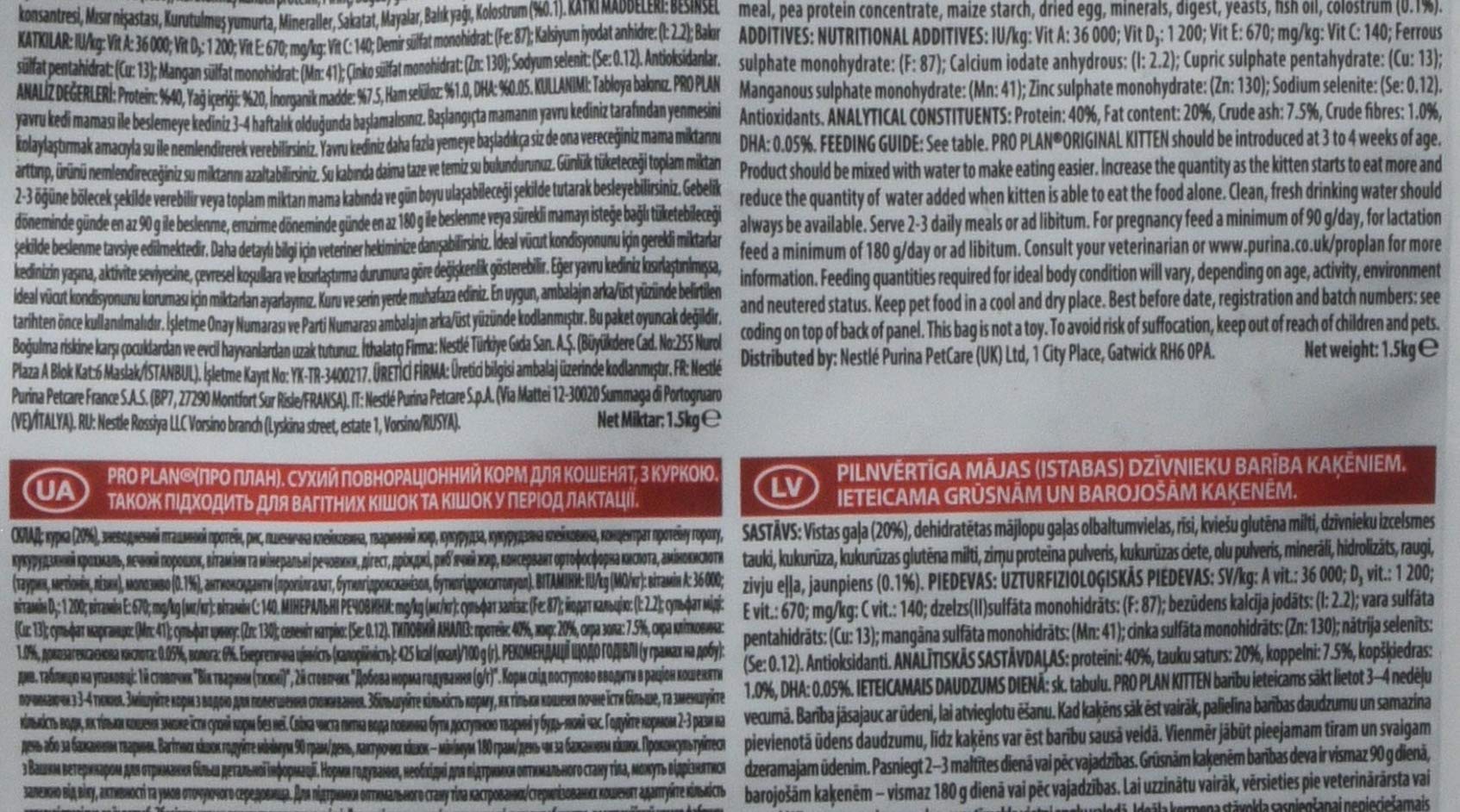 Pro Plan Original Kitten Trockenfutter Huhn 1,5 kg