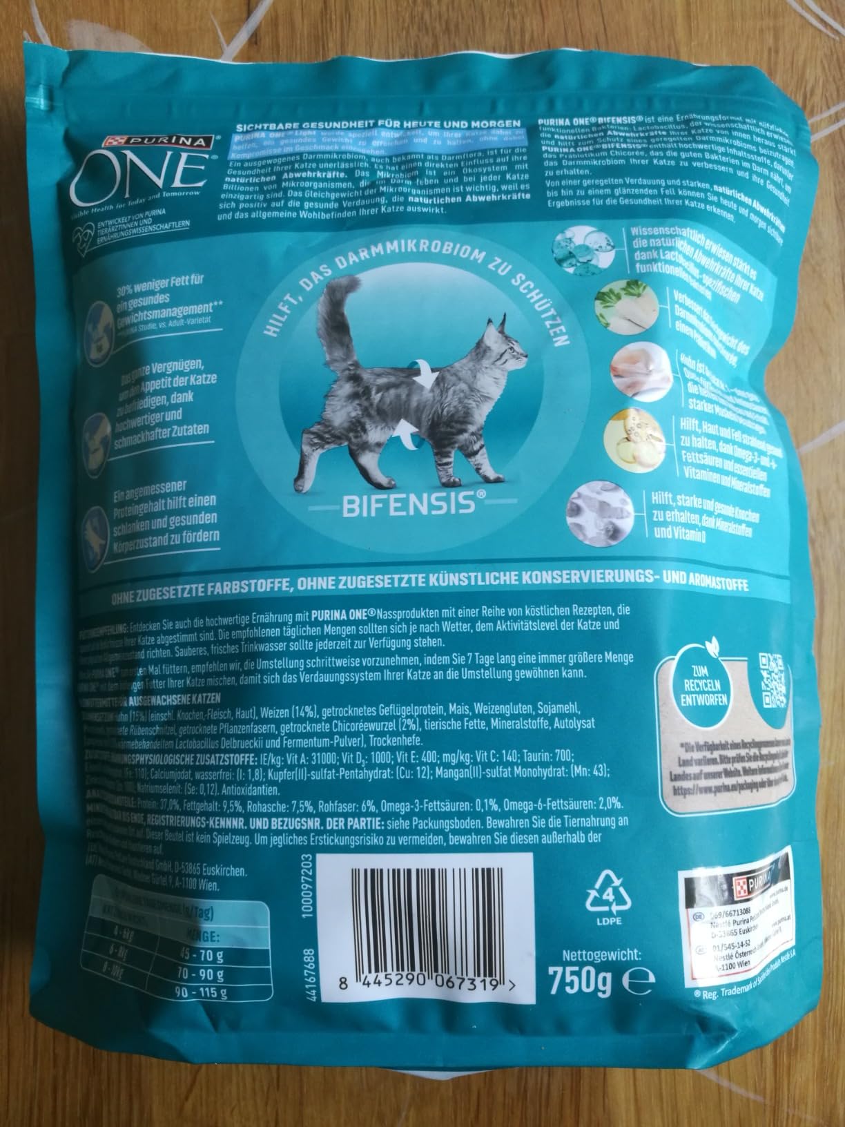 PURINA ONE Bifensis Light Trockenfutter Huhn 6x750g Gewicht