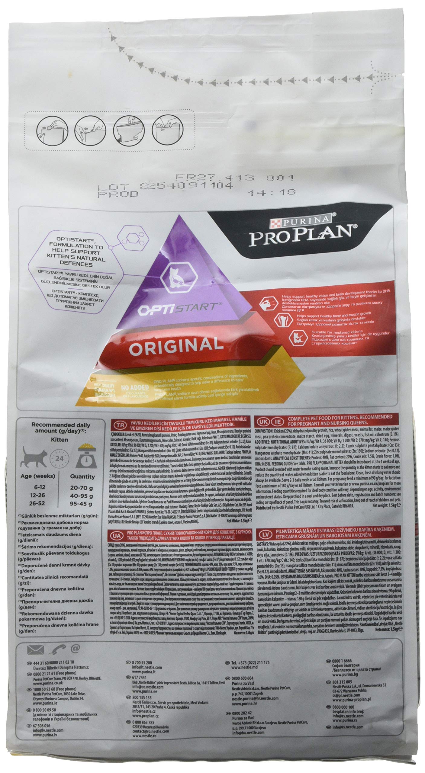 Pro Plan Original Kitten Trockenfutter Huhn 1,5 kg