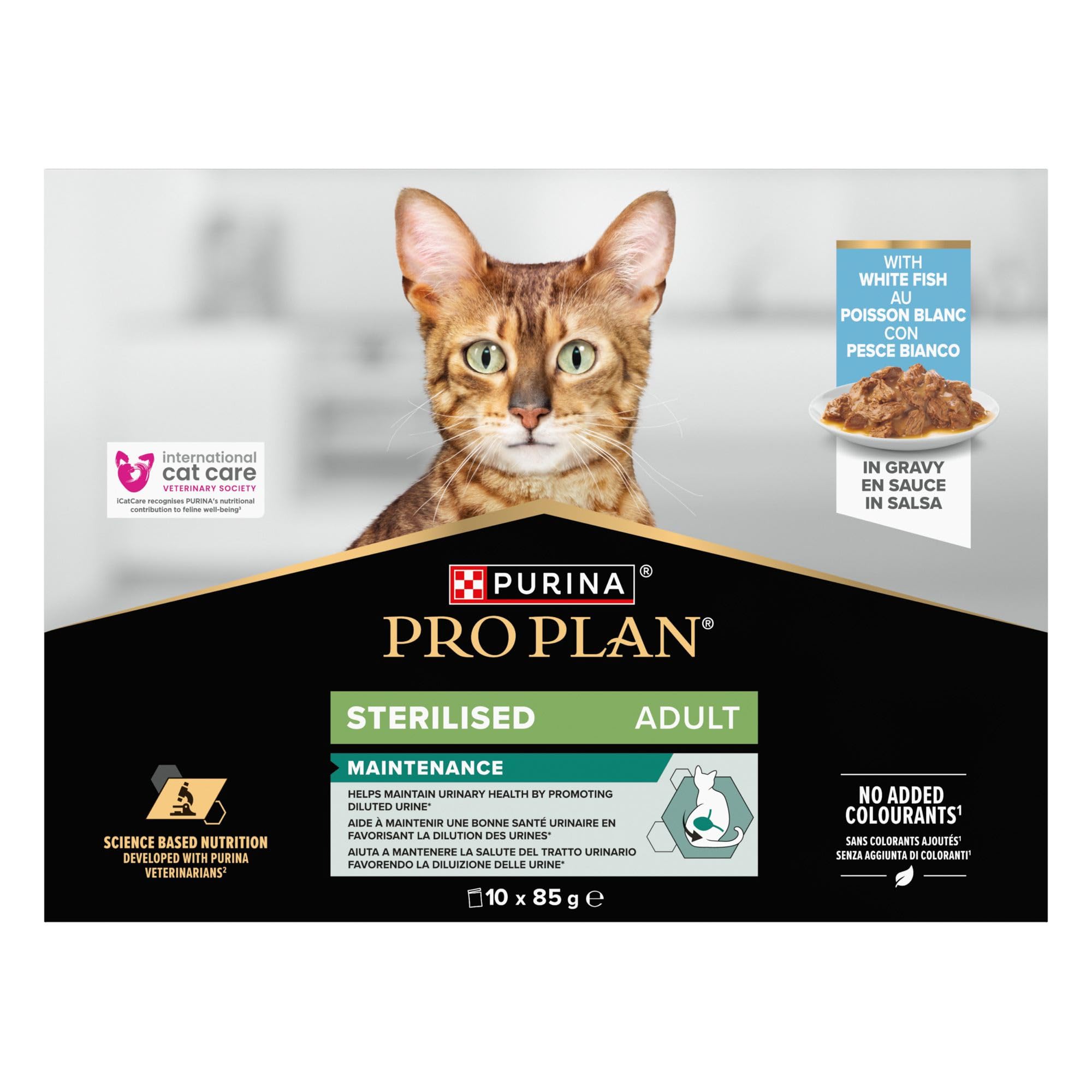 Purina Pro Plan Sterilised Adult Nassfutter Weißfisch 10x85g Harngesundheit