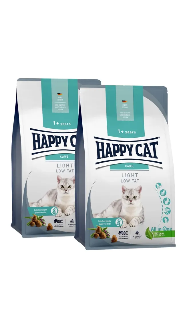 Happy Cat Care Adult Light Trockenfutter Geflügel 2x4kg