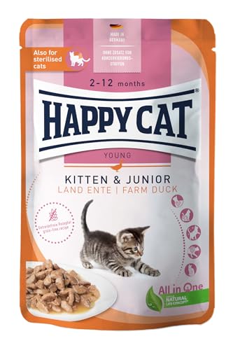 Happy Cat Meat in Sauce Young Ente Nassfutter 85g getreidefrei