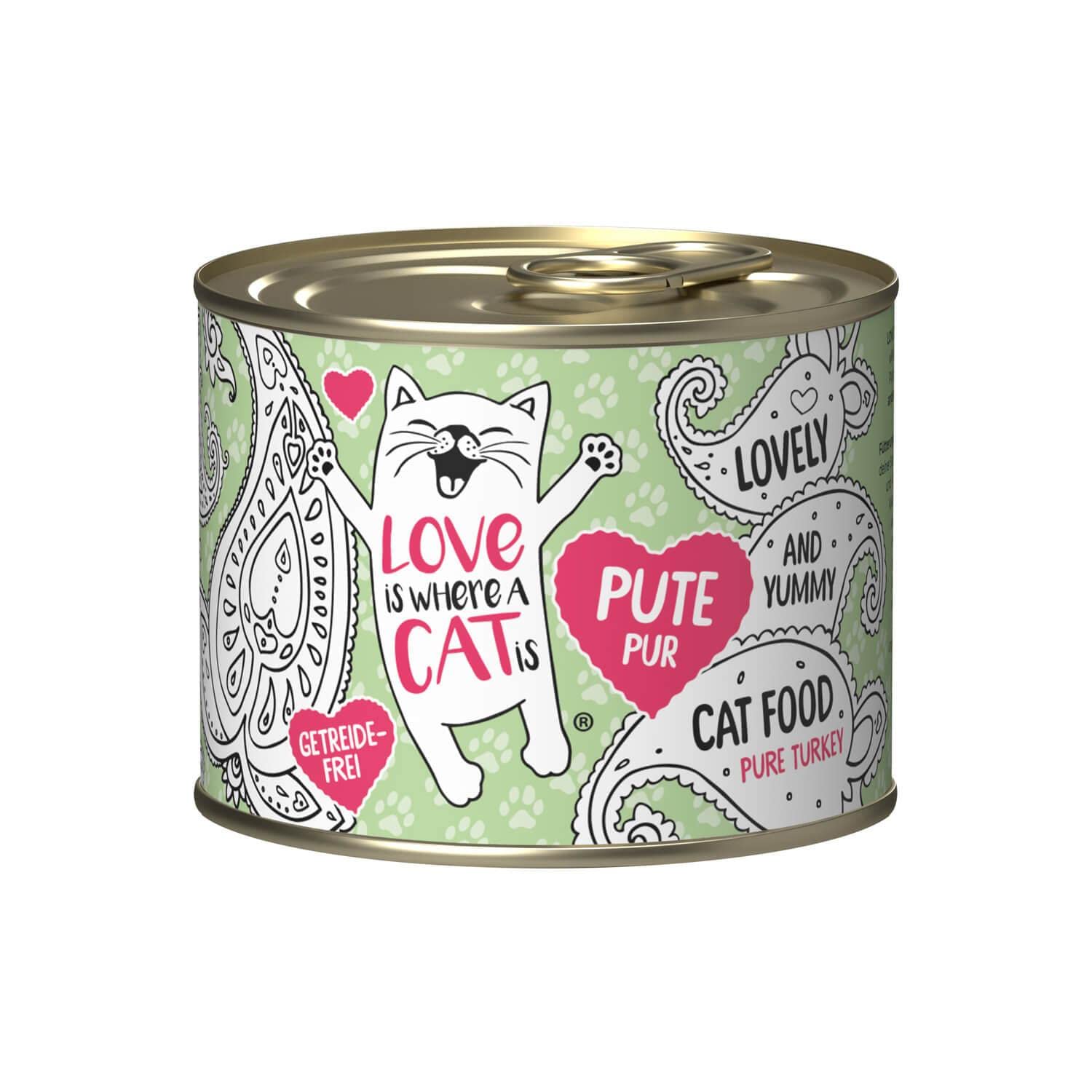 Love is where a cat is Nassfutter Pute 6x200g
