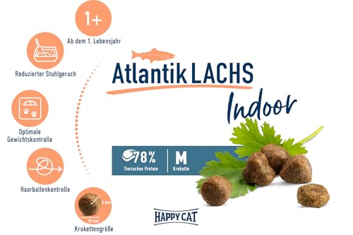 Happy Cat Indoor Adult Atlantik-Lachs Trockenfutter 4kg