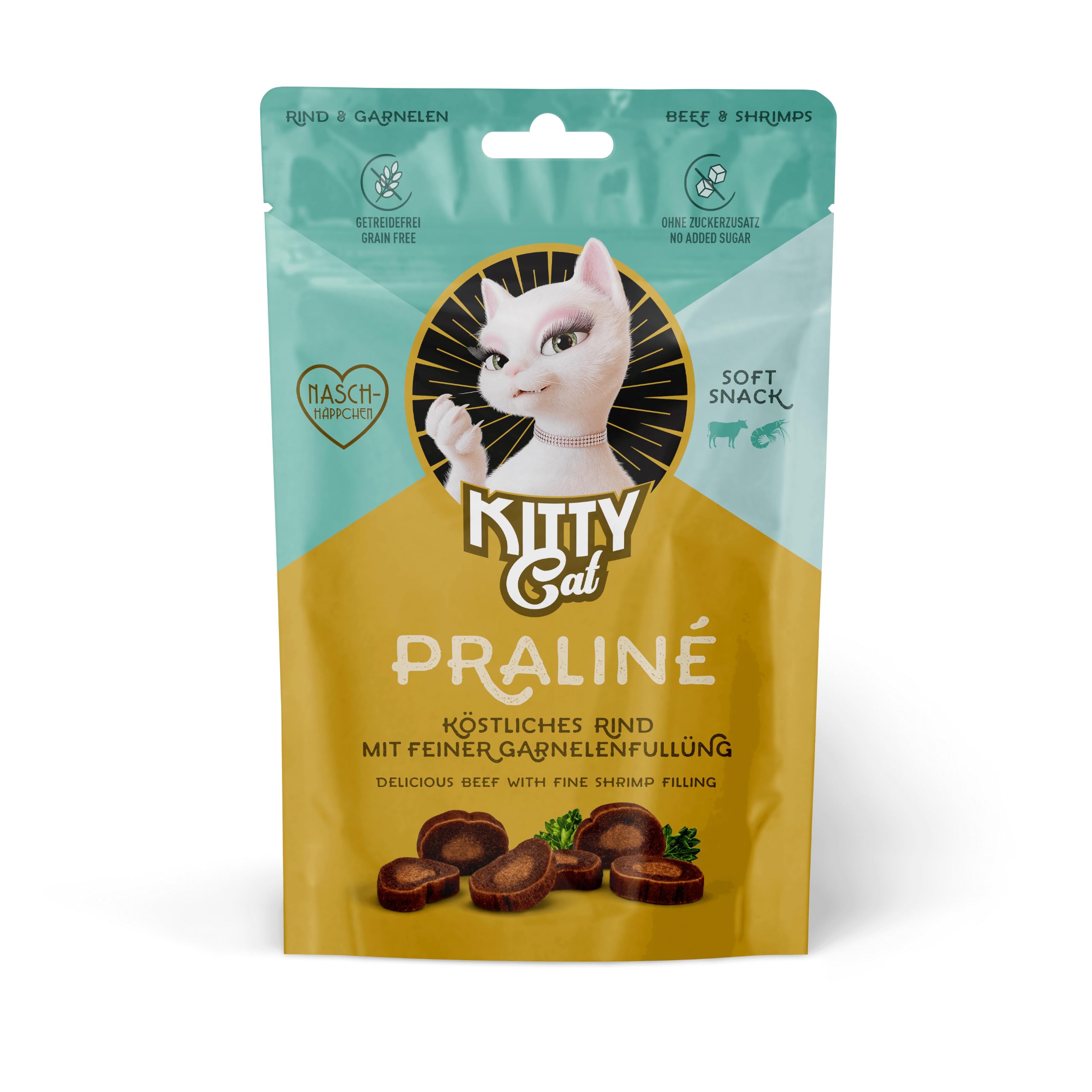 KITTY Cat Snacks Praliné Katzenleckerli Rind & Garnele 50 g