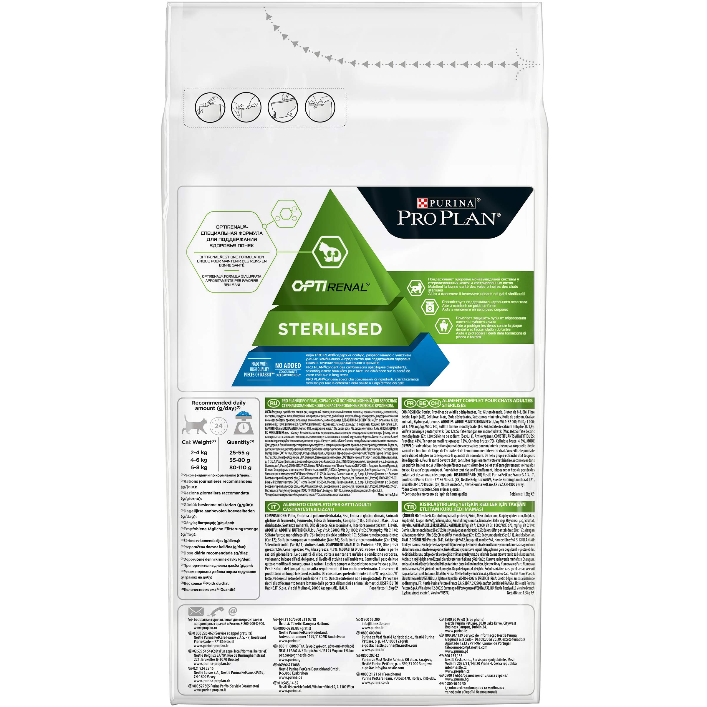 PRO PLAN Sterilised Renal Plus Trockenfutter Kanin. 6x1,5kg