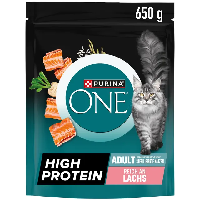 PURINA ONE High Protein Lachs Trockenfutter 6x900 g