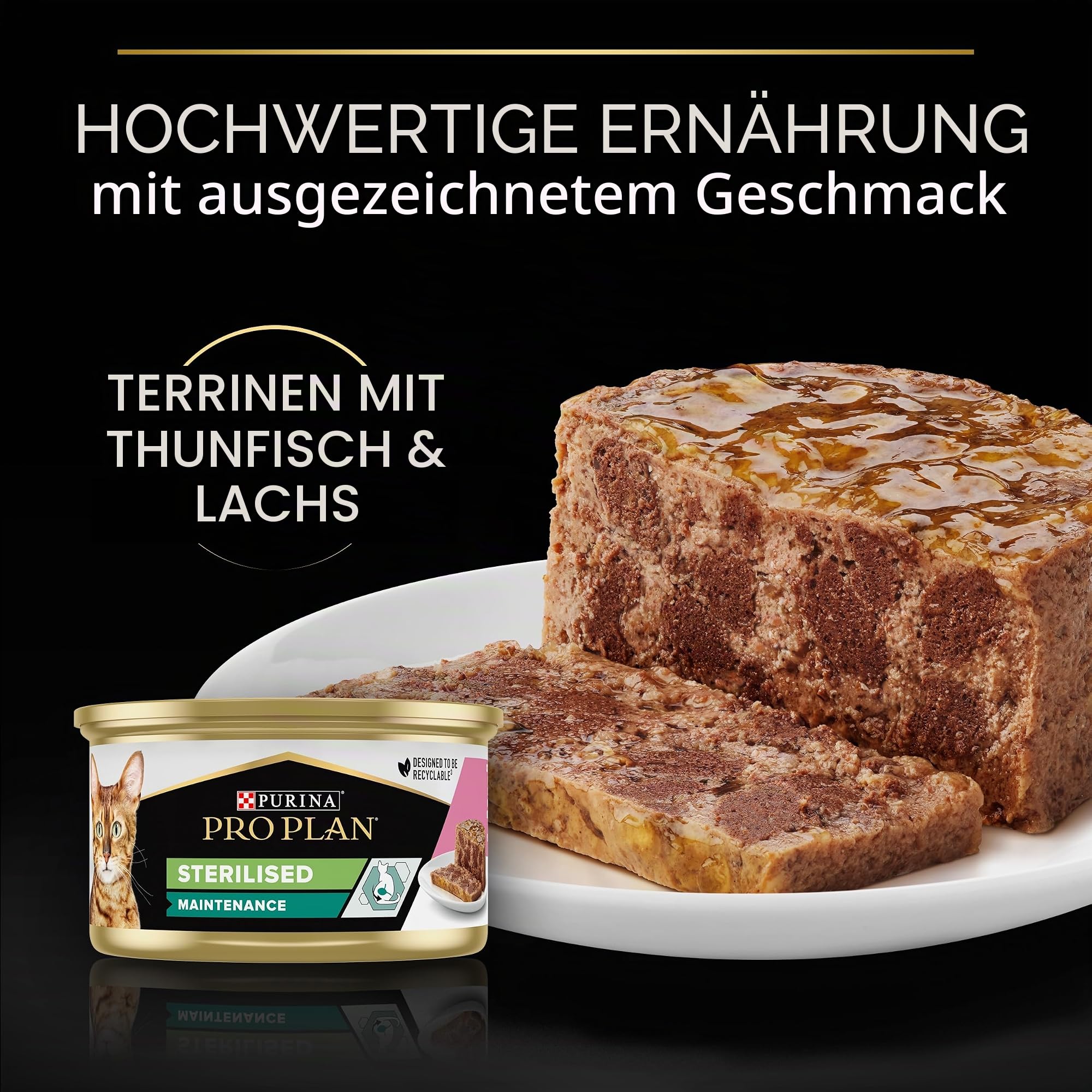 Purina Pro Plan Sterilised Nassfutter Pastete Lachs Thunfisch 12x85g