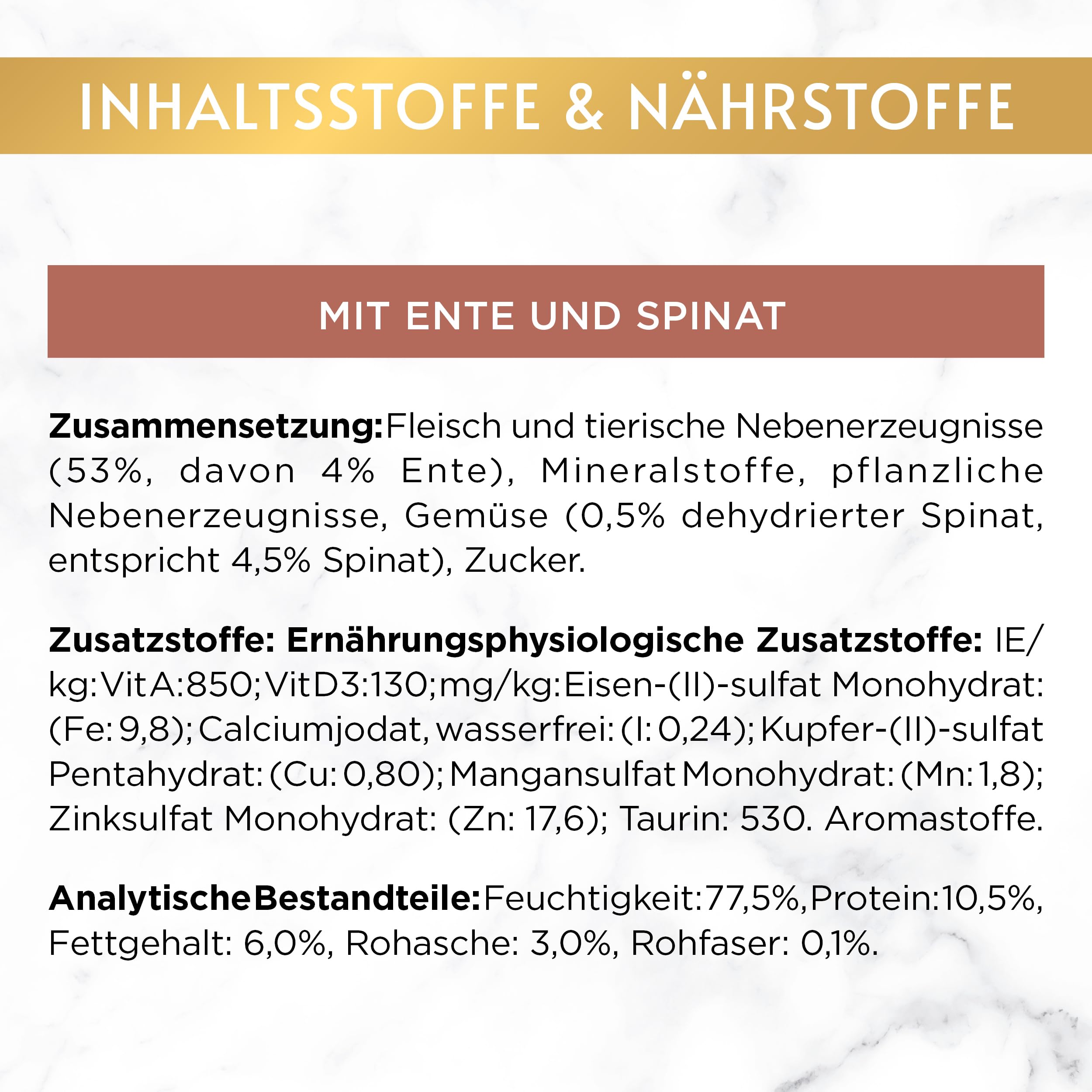 Gourmet Perle Pastete Ente Spinat Nassfutter 12x85g