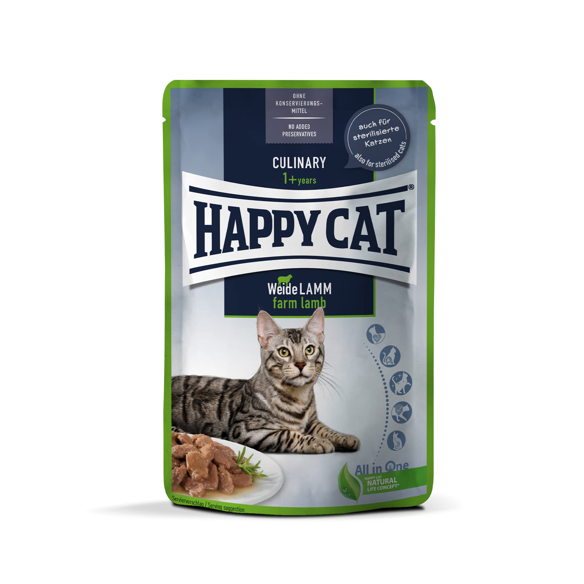 Happy Cat Sterilised Voralpen-Rind Trockenfutter 4kg fettarm