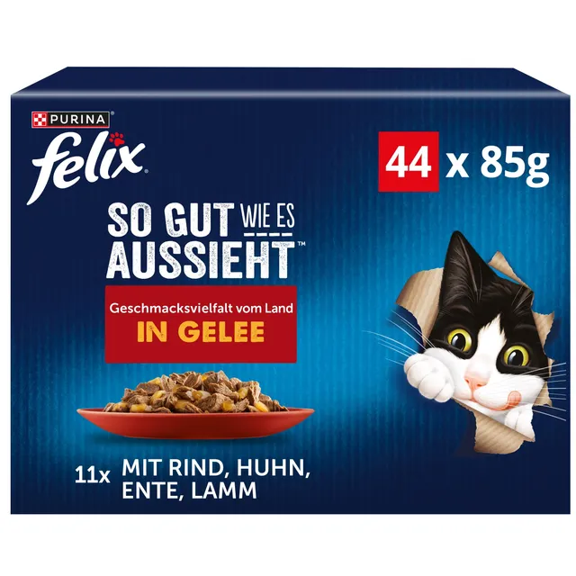 Felix So gut wie es aussieht Land Gelee Nassfutter 44x85 g