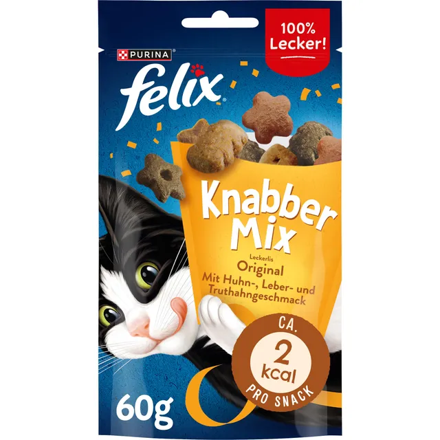 Felix KnabberMix Original Leckerli Huhn-Leber 8x60g