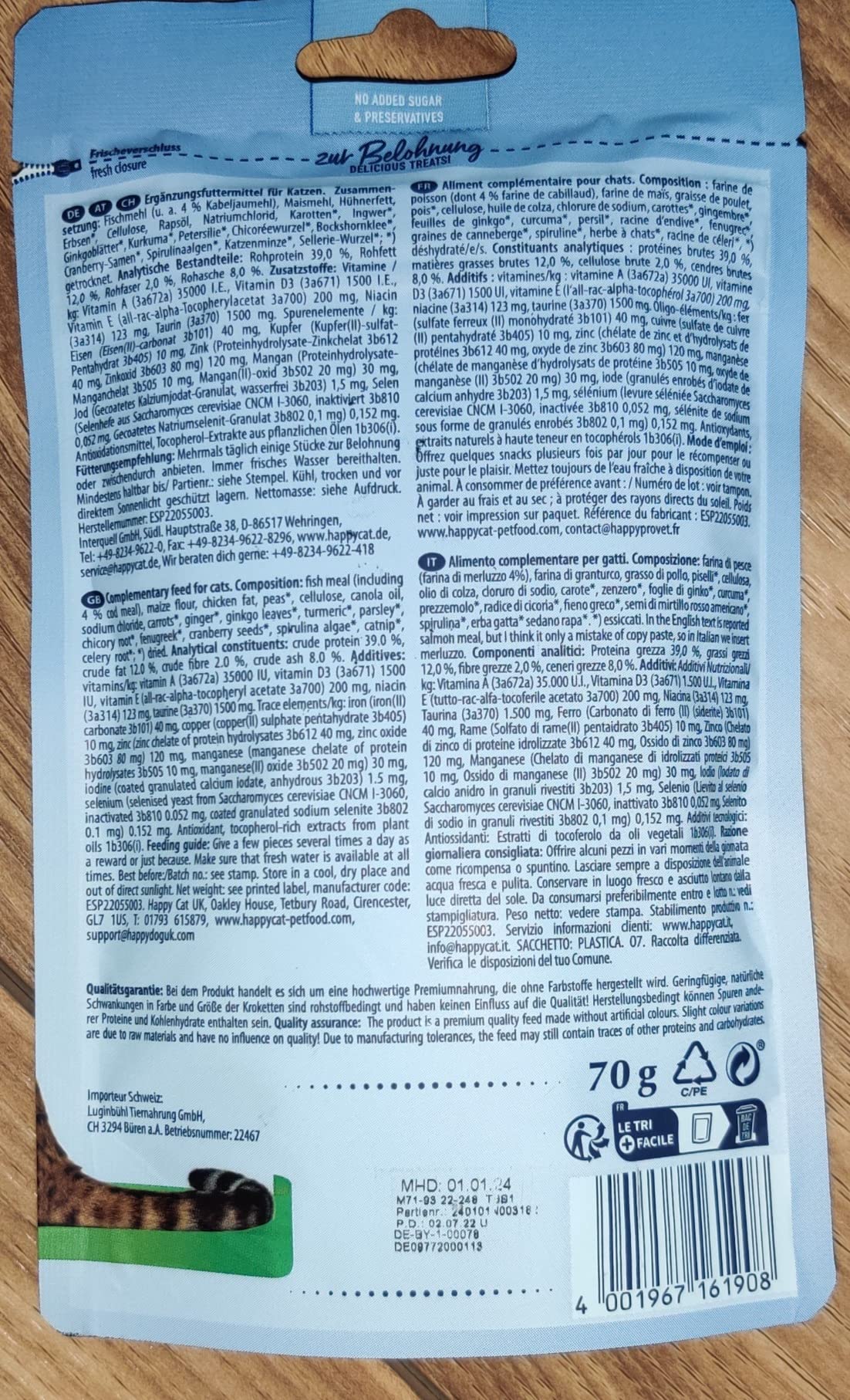 Happy Cat Culinary Crunchy Snack See-Kabeljau Leckerli 70 g