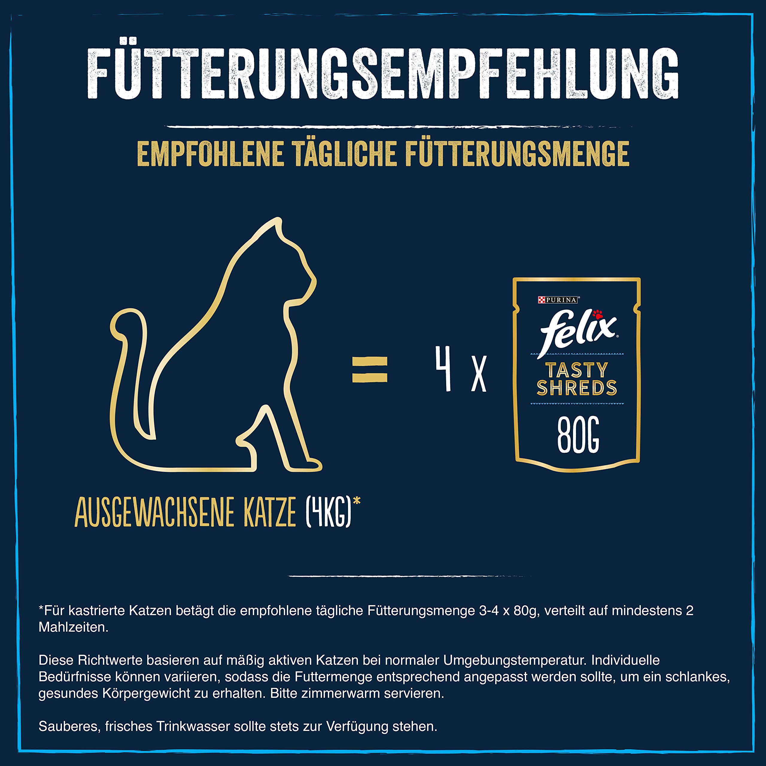 FELIX Tasty Shreds Nassfutter vom Land 60x80g mit Rind