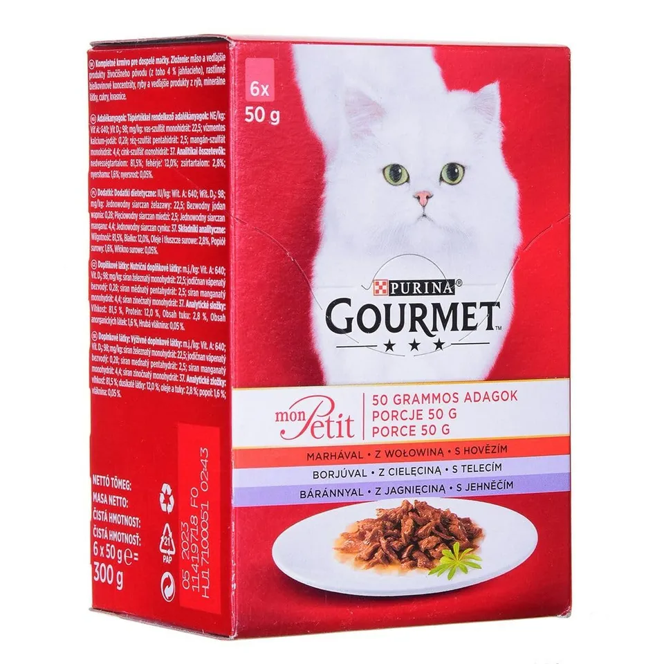 Gourmet Perle Duetto Nassfutter Rind Lamm 6x50g glutenfrei