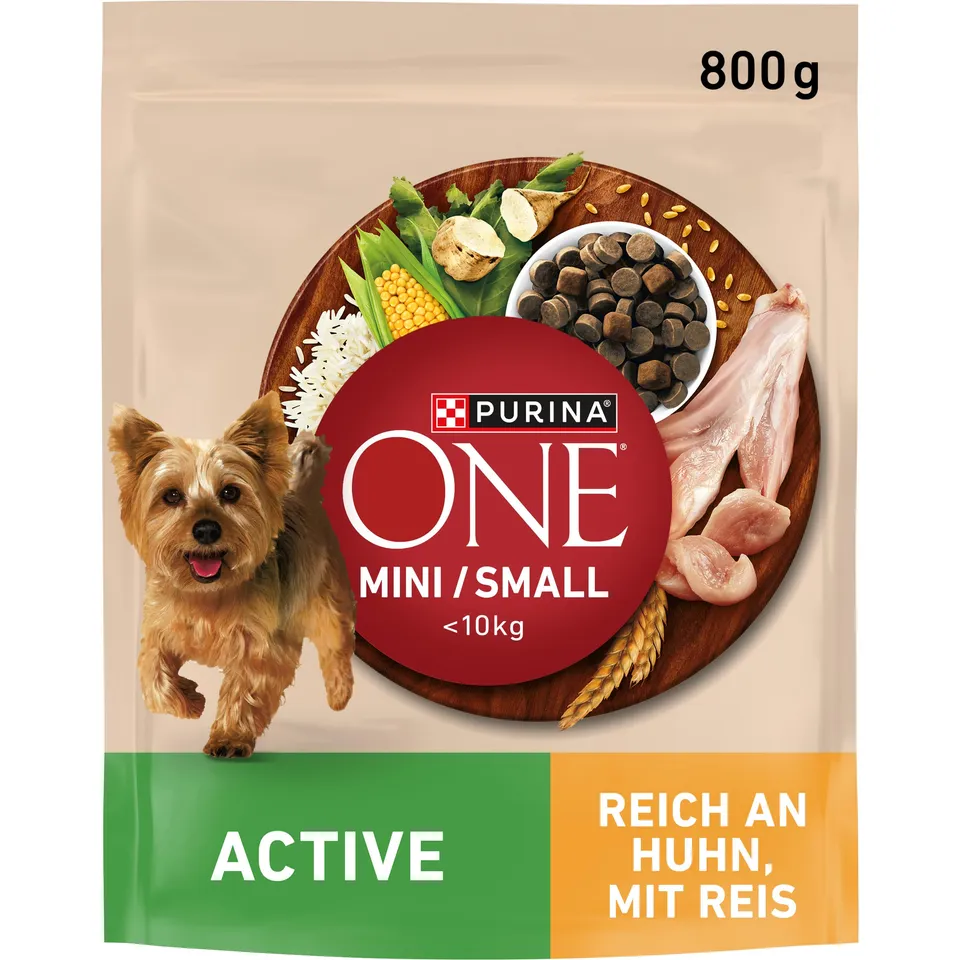 PURINA ONE Mini Small Active Huhn Hundetrockenfutter 2kg