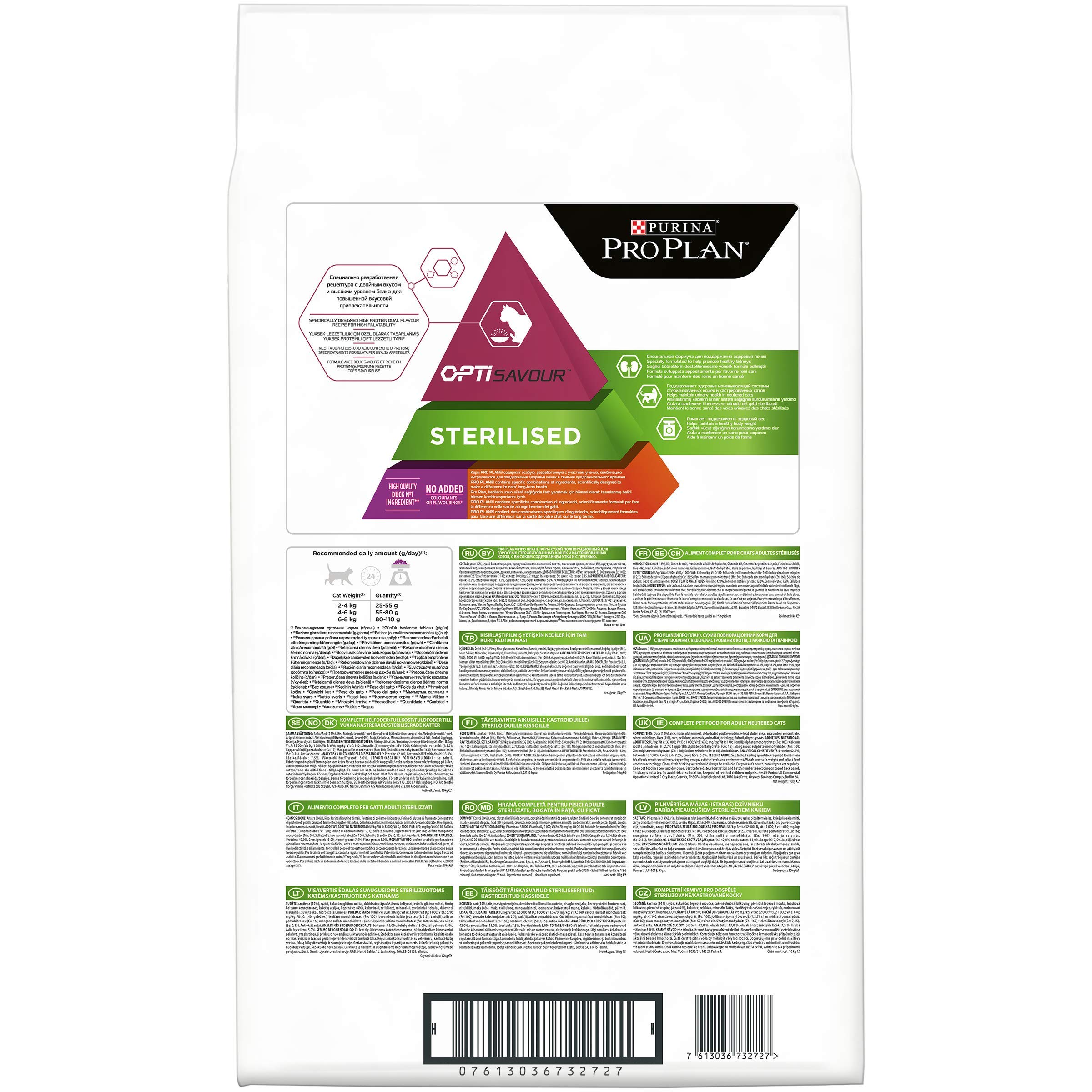 Purina Pro Plan Sterilised Adult Trockenfutter Ente Leber 10 kg