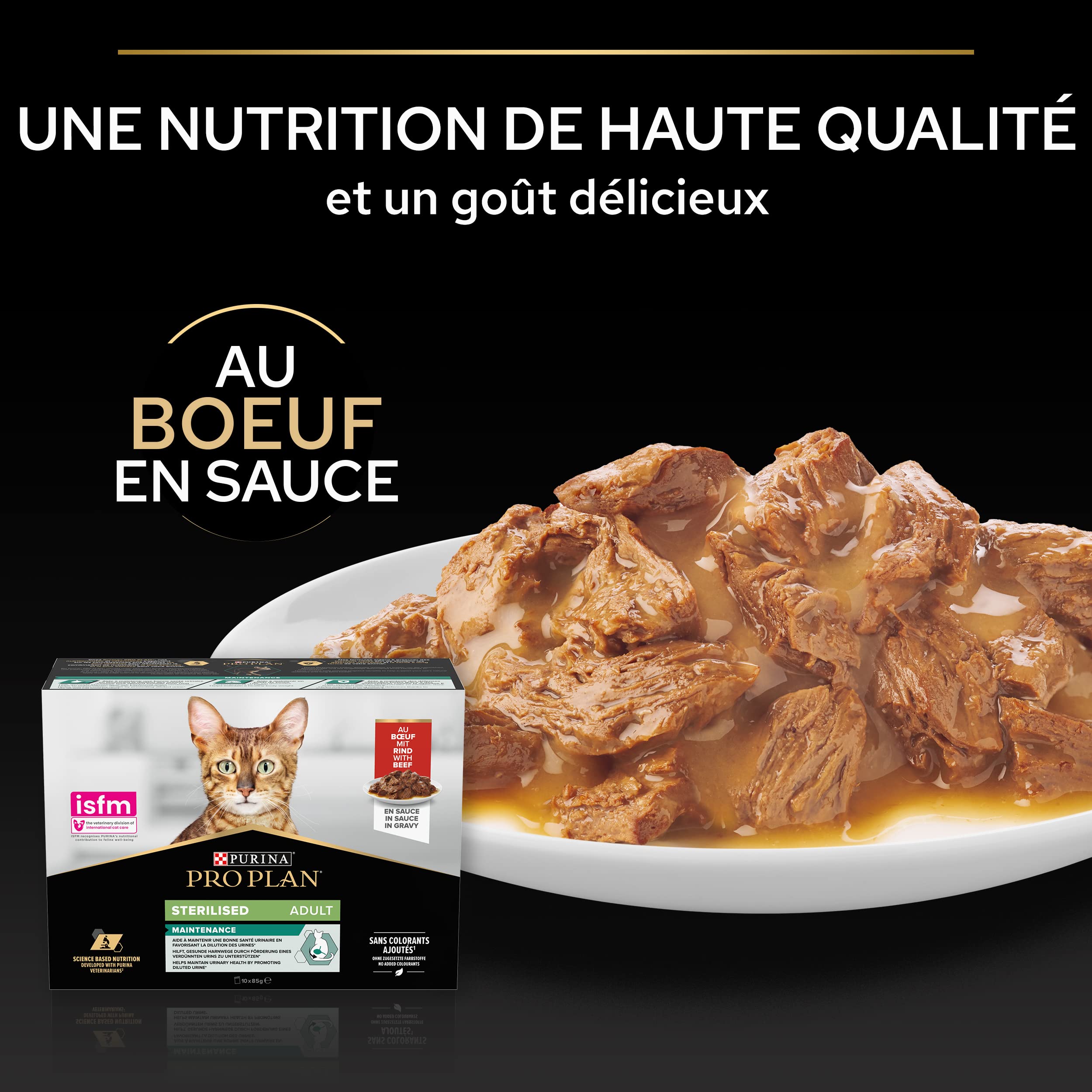 PRO PLAN Sterilised Rind-Huhn Nassfutter 10x85g in Sauce