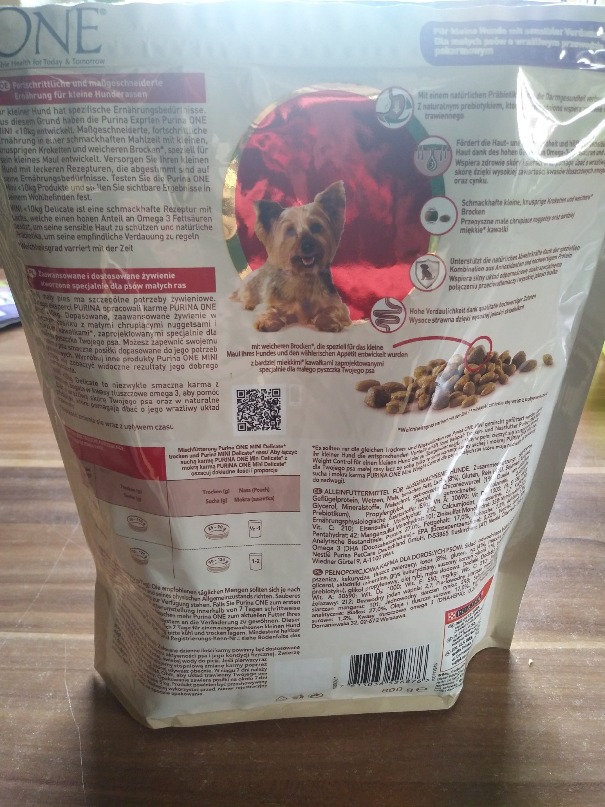 Purina One Mini Small Delicate Trockenfutter Lachs 8x800 g