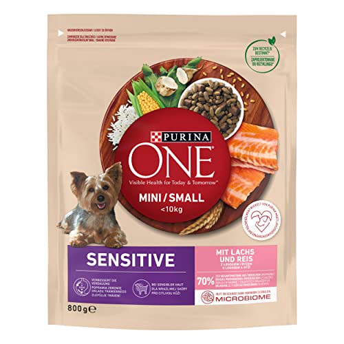 Purina One Mini Small Delicate Trockenfutter Lachs 8x800 g