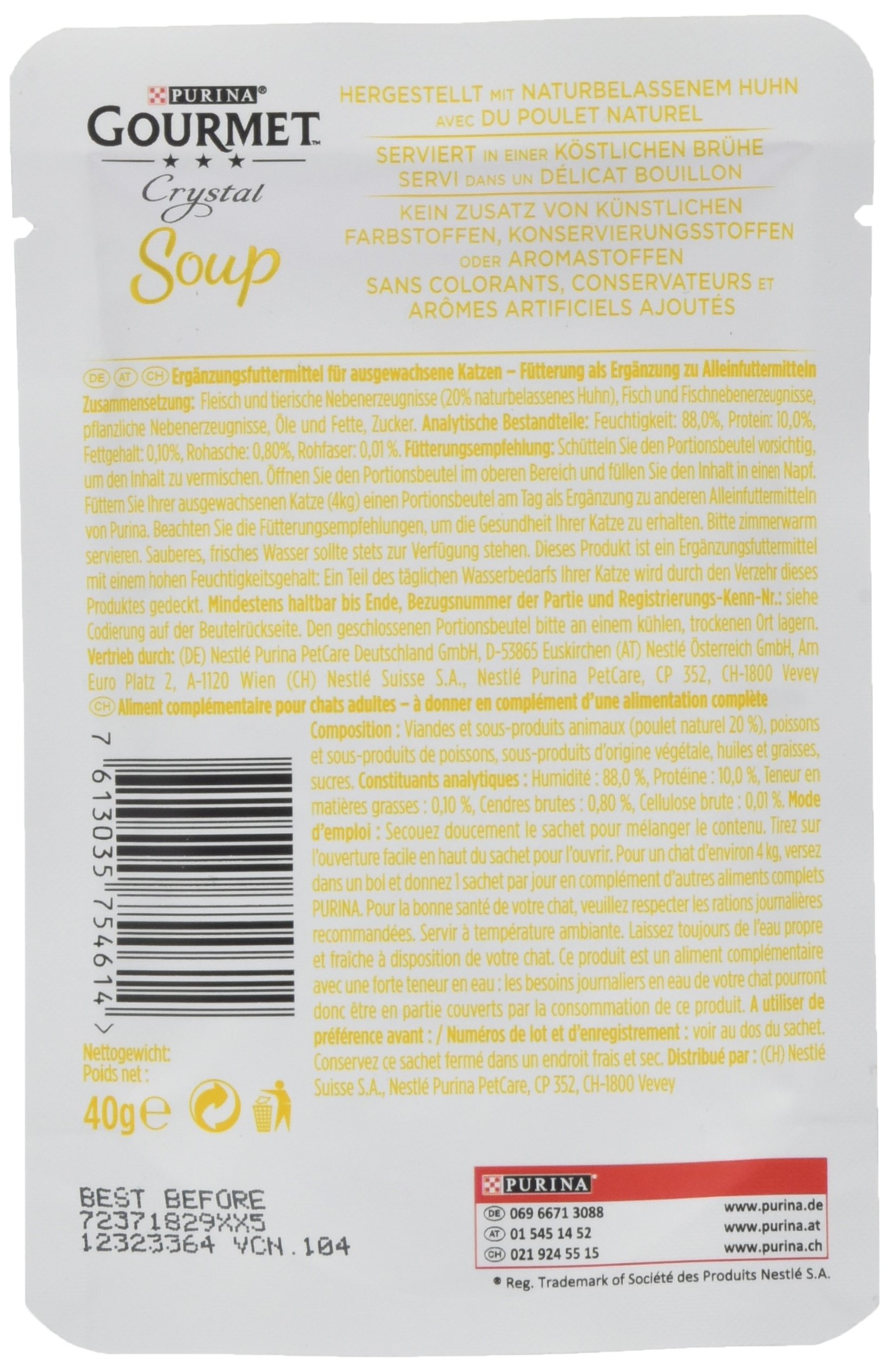 Gourmet Crystal Soup Huhn Katzensuppe 32x40g natürlich