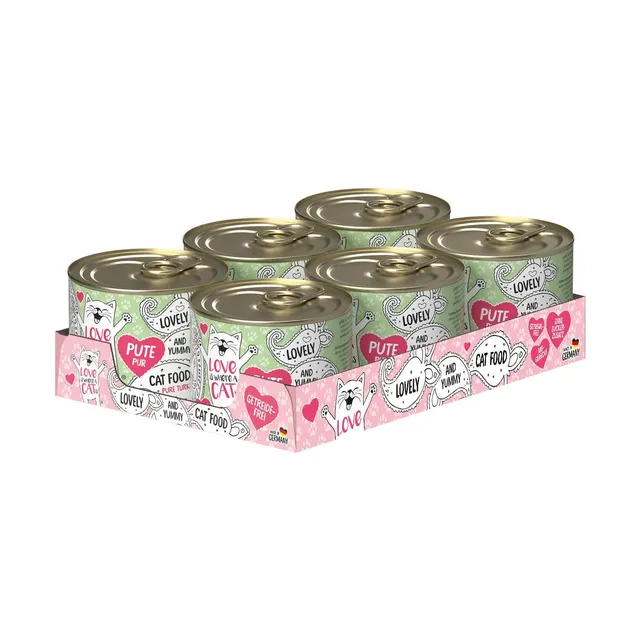 Love is where a cat is Nassfutter Pute 6x200g