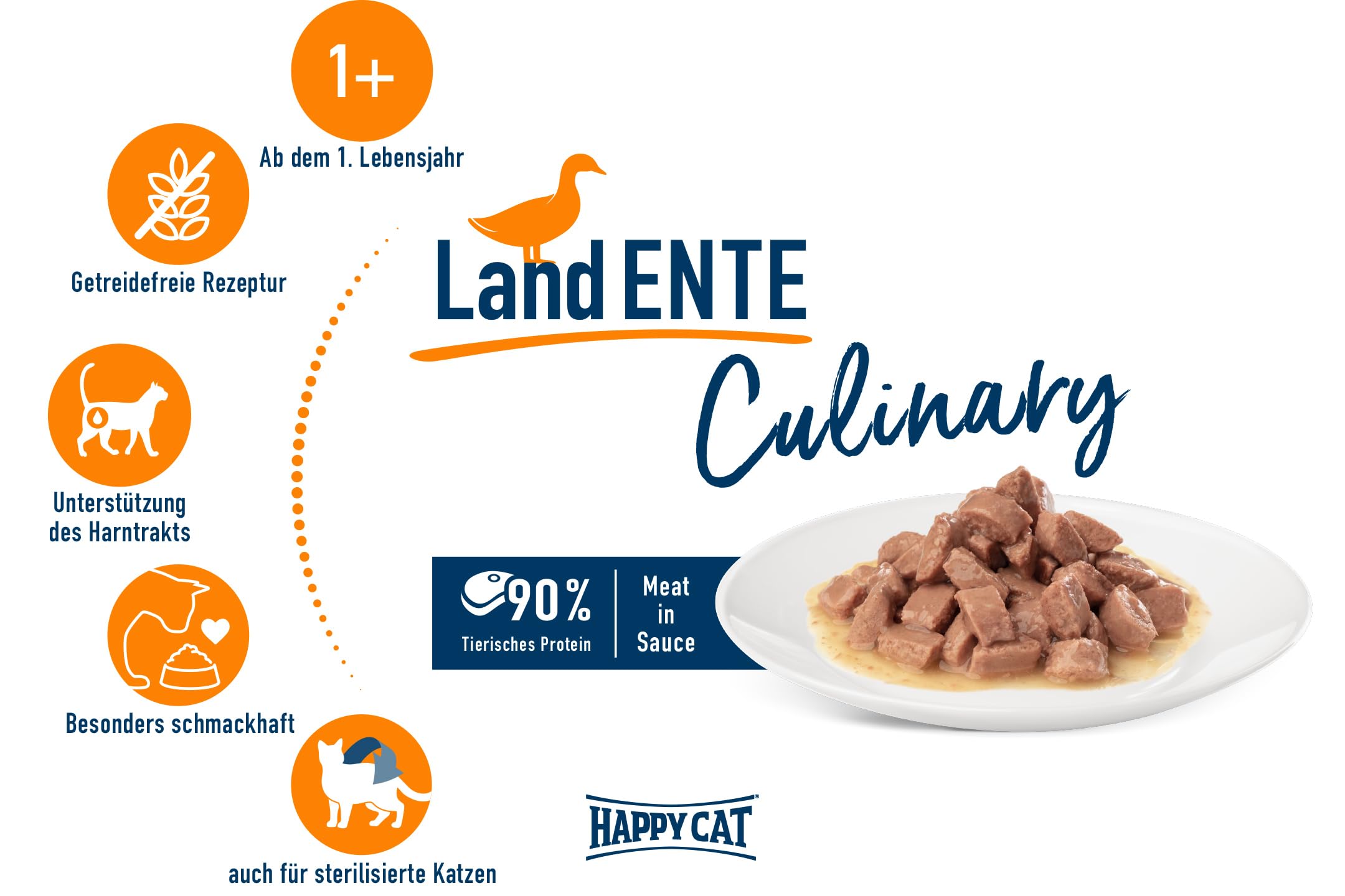 Happy Cat Meat in Sauce Ente Nassfutter 85 g getreidefrei