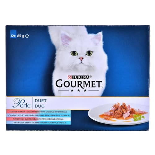 GOURMET Perle Ocean Flakes Lachs Thunfisch Nassfutter 12x85g