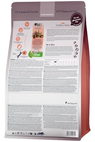 Happy Cat Sterilised Atlantik-Lachs Trockenfutter 4 kg fettarm