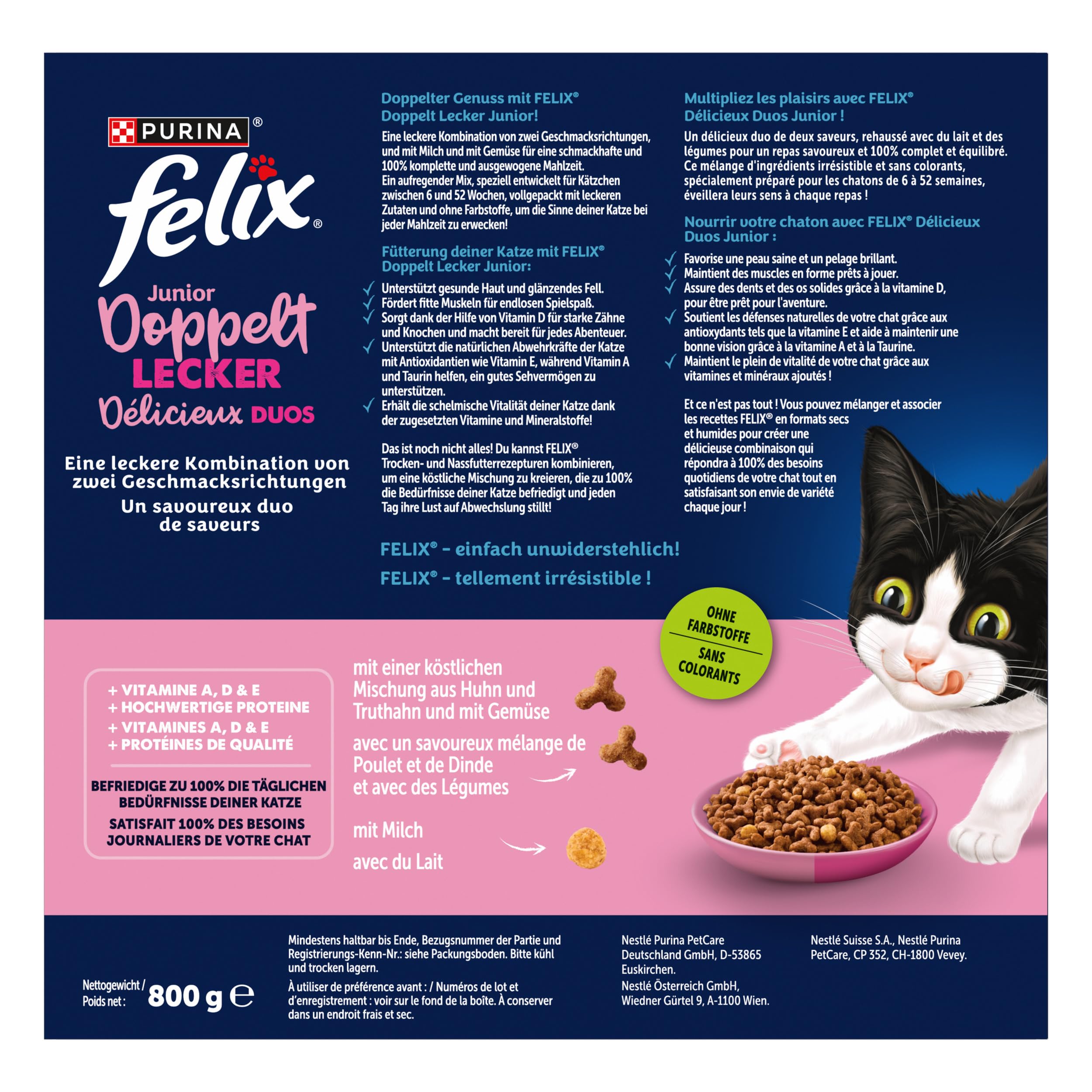 Felix Doppelt Lecker Junior Trockenfutter Huhn 5x800g