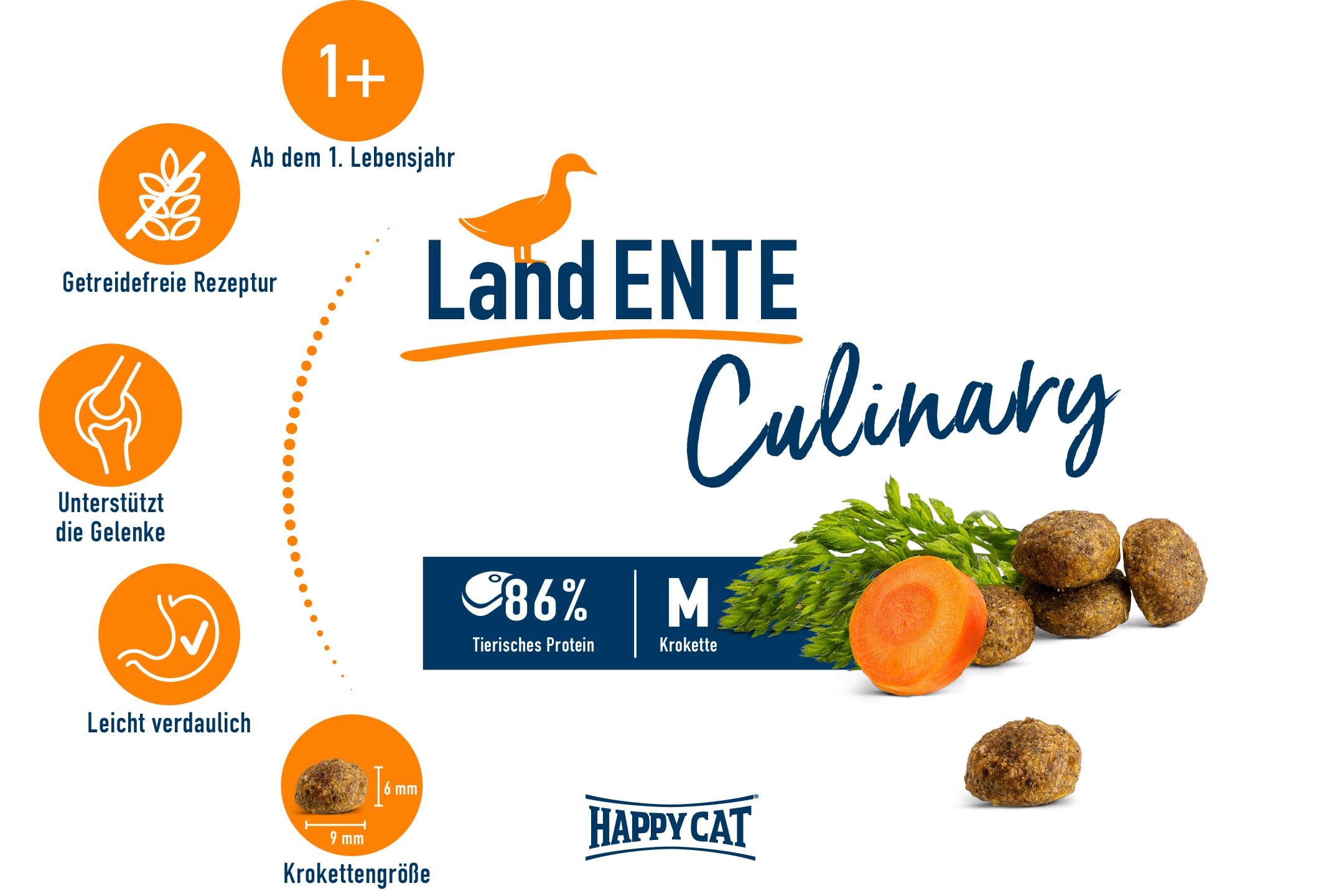 Happy Cat Culinary Adult Land Ente Trockenfutter 4kg getreidefrei