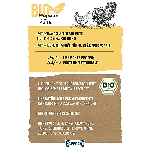 Happy Cat Bio Organic Nassfutter Huhn Pute 85 g