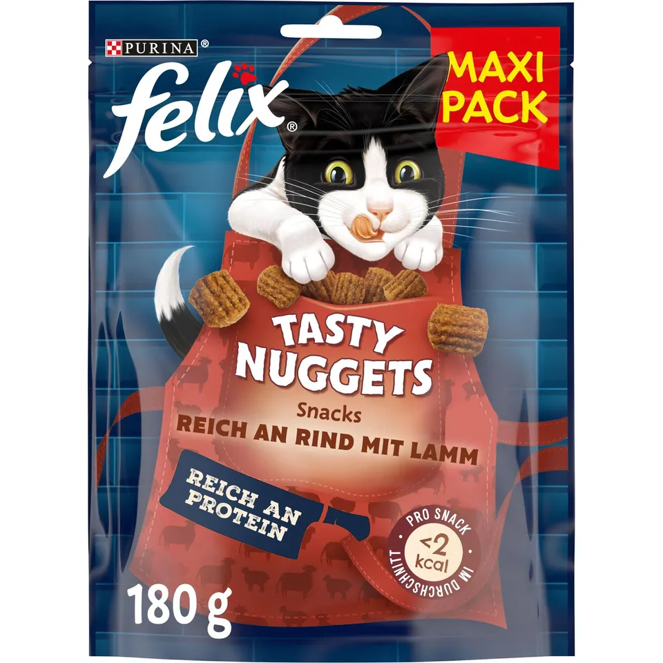 Felix Tasty Nuggets Rind Lamm Leckerli 6x180g für Katzen