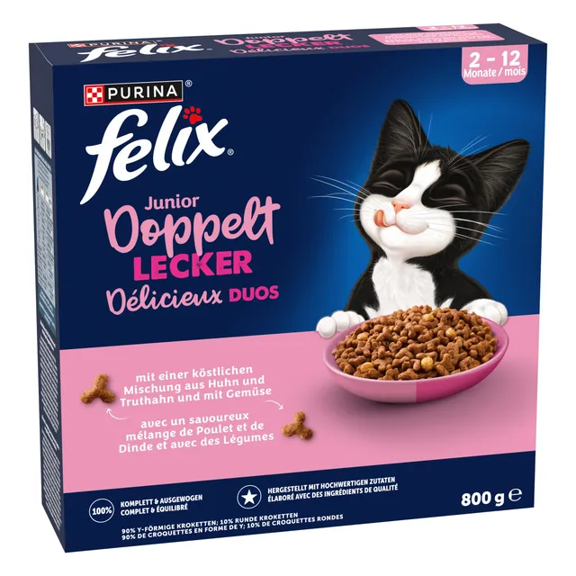 Felix Doppelt Lecker Junior Trockenfutter Huhn 5x800g