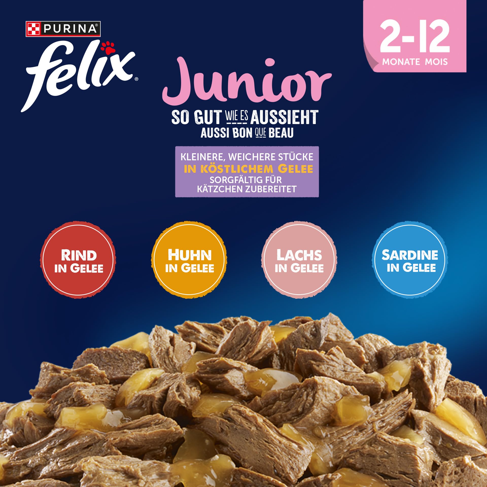 FELIX So gut wie es aussieht Junior Mix Nassfutter 72x85g Gelee