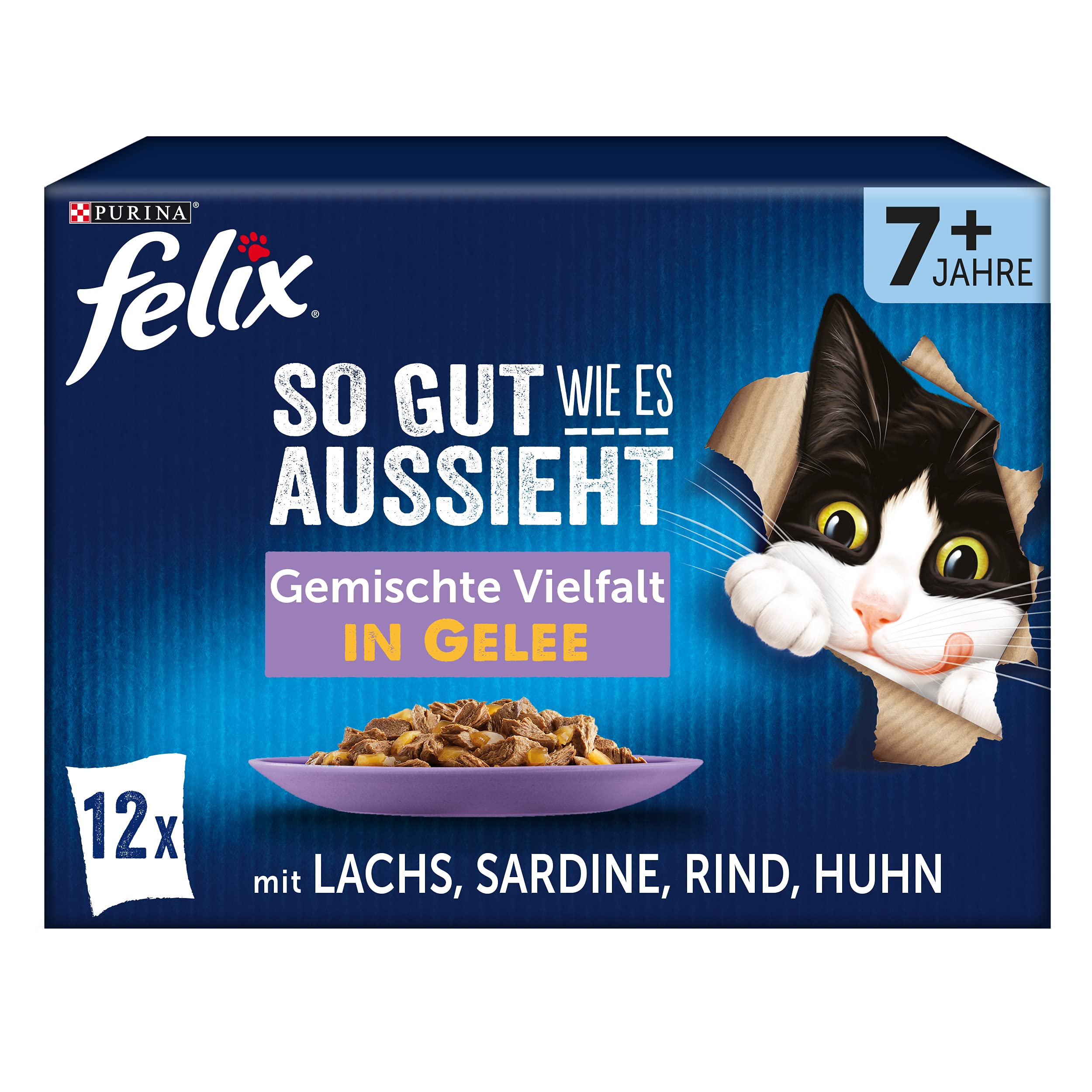 FELIX So gut wie es aussieht Senior Nassfutter Gelee Mix 72x85g