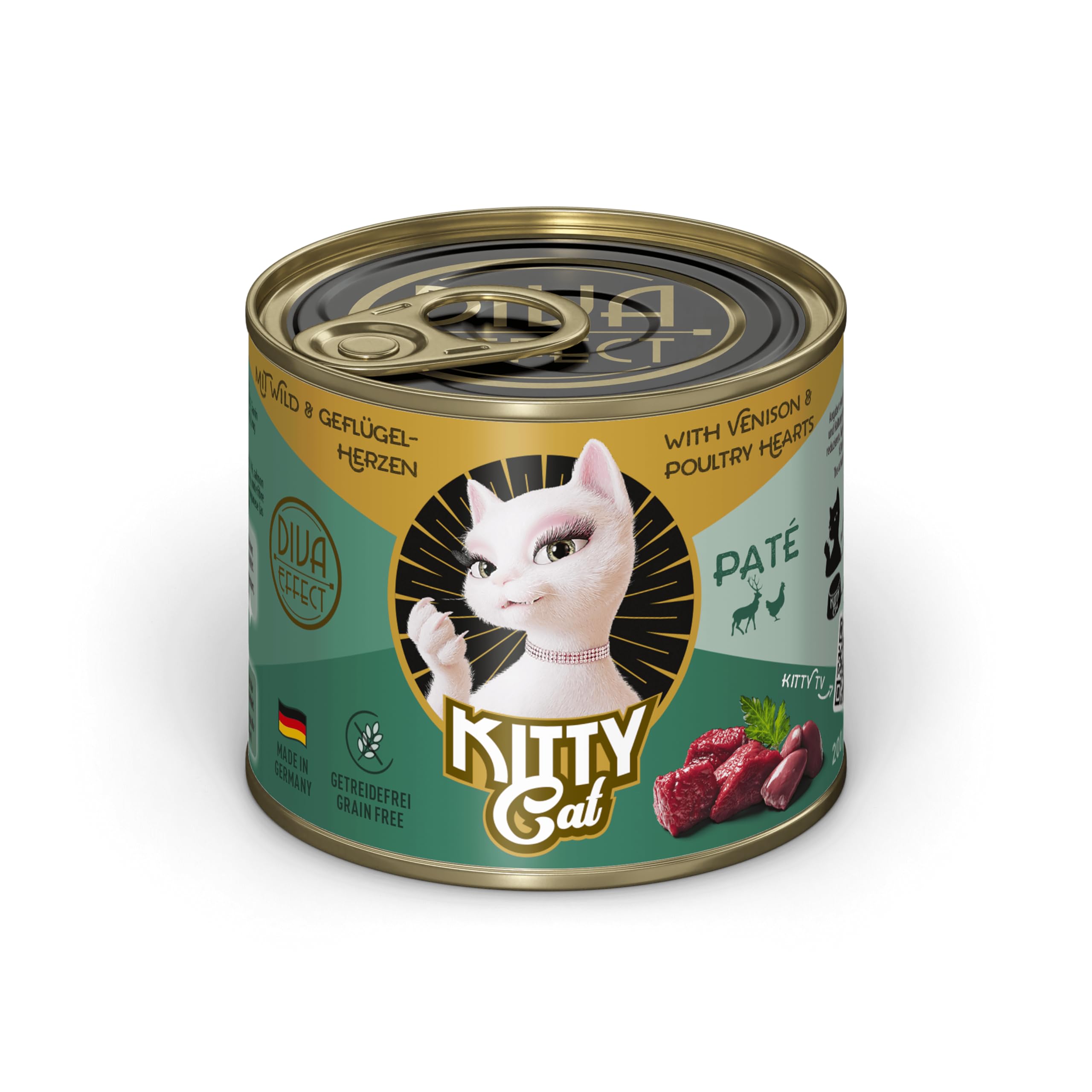 KITTY Cat Paté Wild & Geflügelherzen Nassfutter 6x200 g