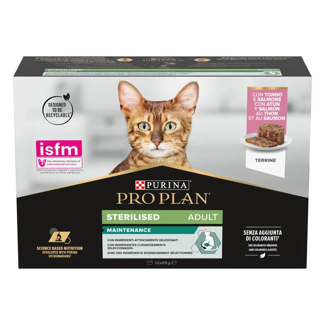 Purina Pro Plan Sterilised Nassfutter Pastete Lachs Thunfisch 12x85g