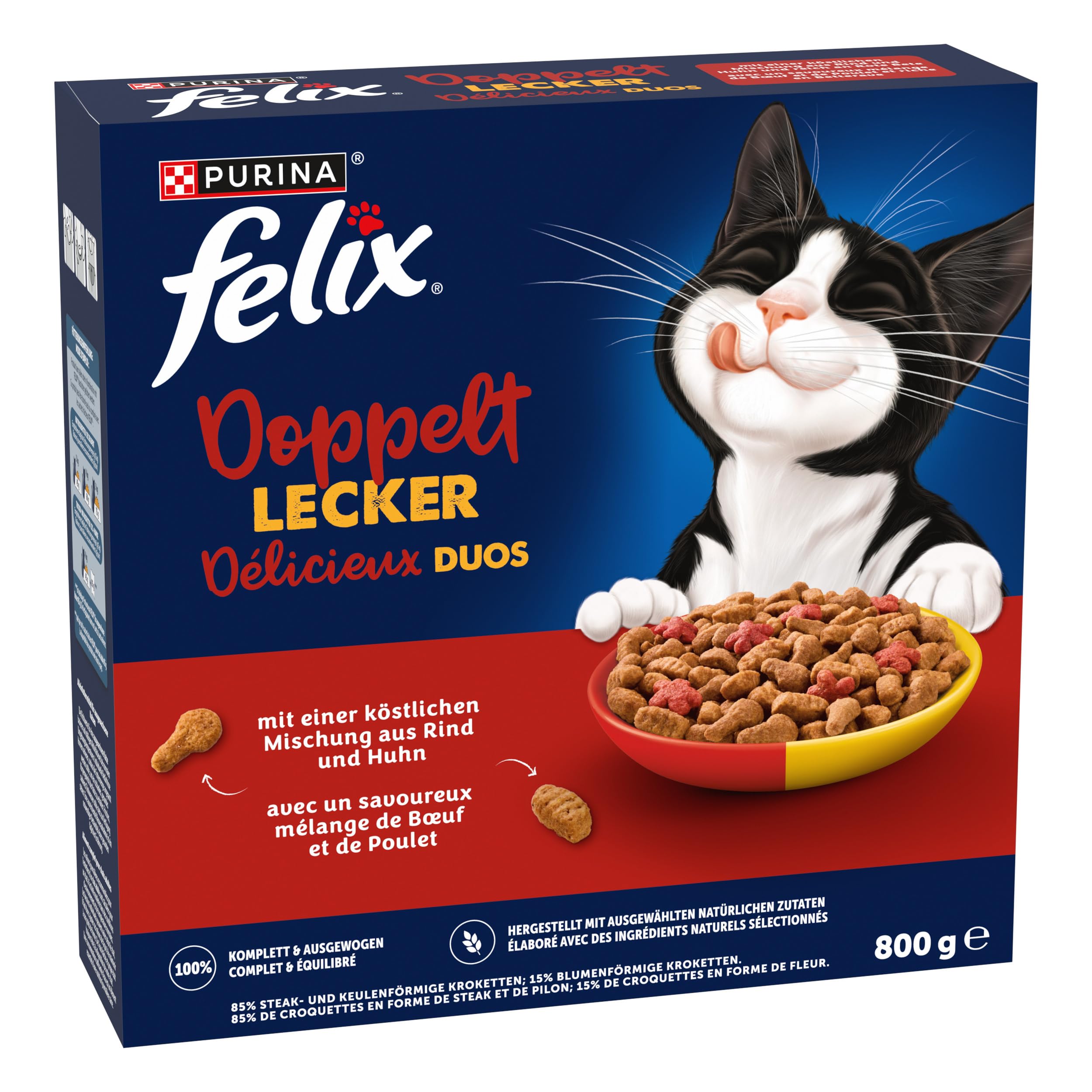 Felix Doppelt Lecker Lachs Trockenfutter 4x4kg glänzendes Fell